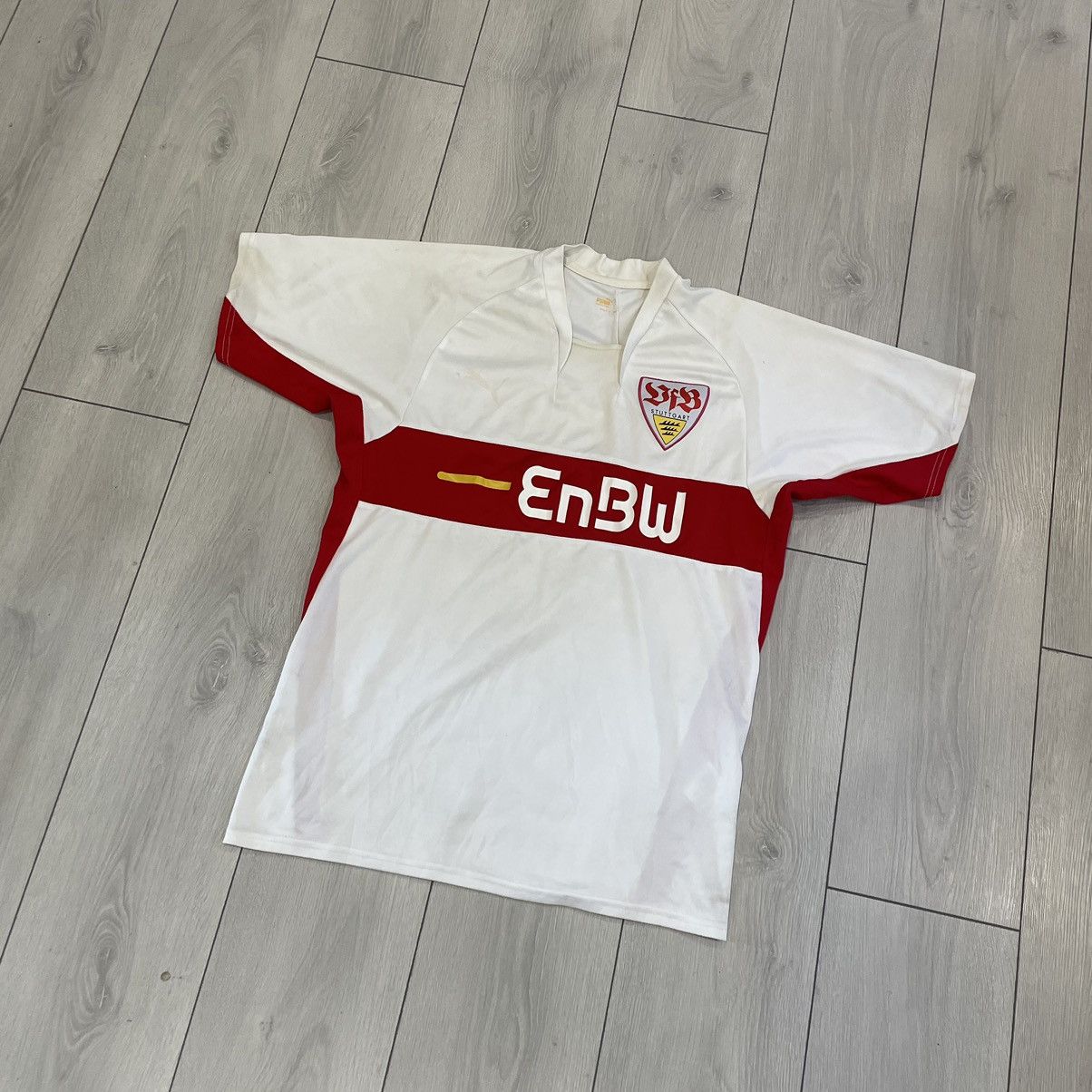 Puma × Vintage Retro 90s EnBW Stuttgart puma soccer jersey Match worn Size US L / EU 52-54 / 3 - 1 Thumbnail
