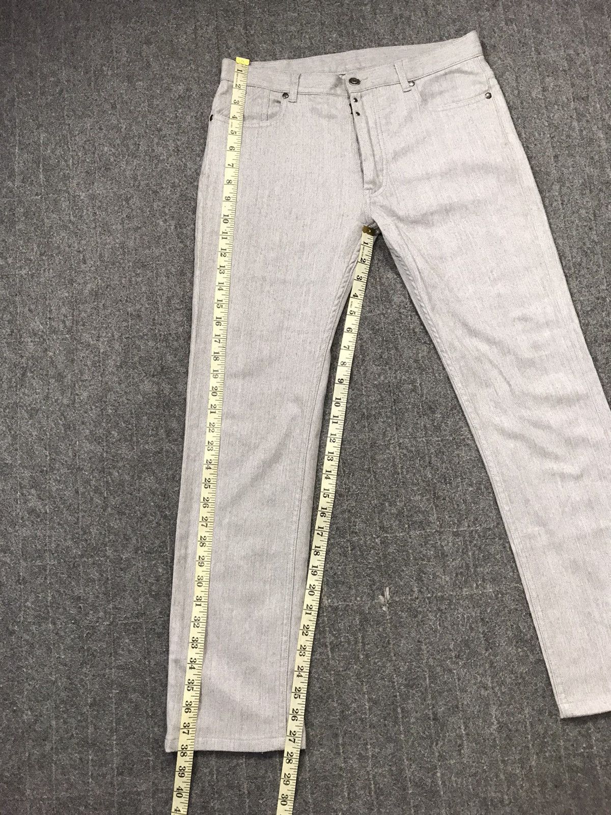 Designer Maison Martin Margiela 14 Grey Denim Buttonfly Straight Cut Size US 30 / EU 46 - 14 Thumbnail