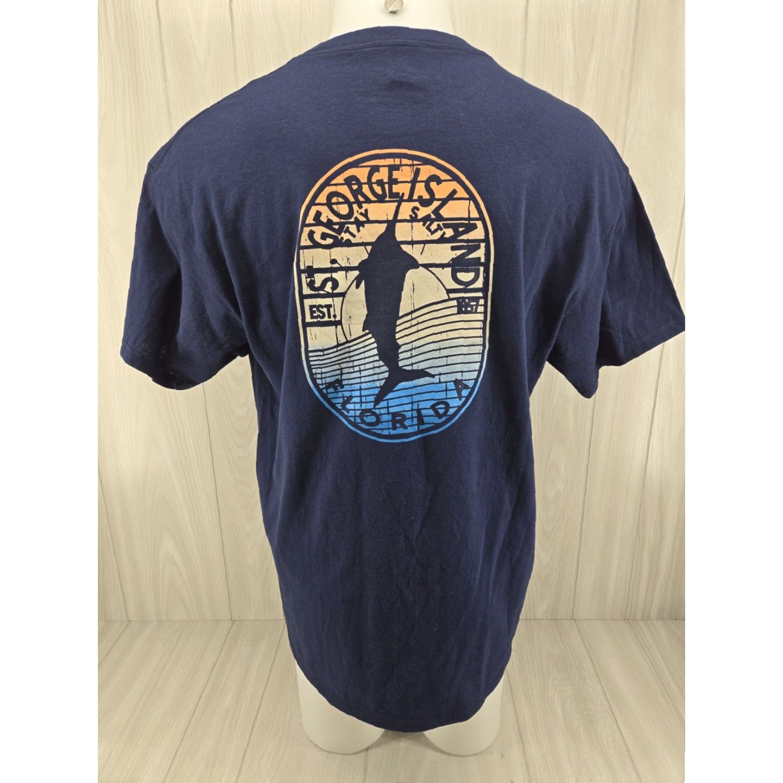 Delta ST GEORGE ISLAND FLORIDA SHORT SLEEVE T-SHIRT XL BLUE Unisex Adults Shirt Mens Womens Size US XL / EU 56 / 4 - 2 Thumbnail