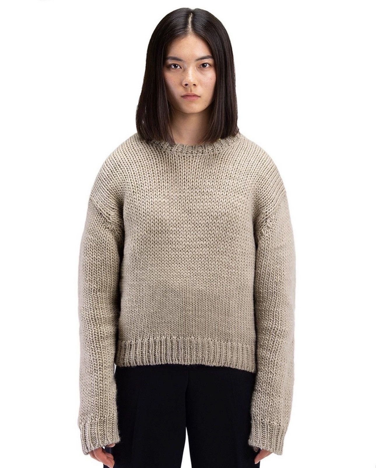 Vuja De VUJA DE LOW-GAUGE KNIT SWEATER (NUDE IVORY) SIZE 2 Size US M / EU 48-50 / 2 - 2 Thumbnail