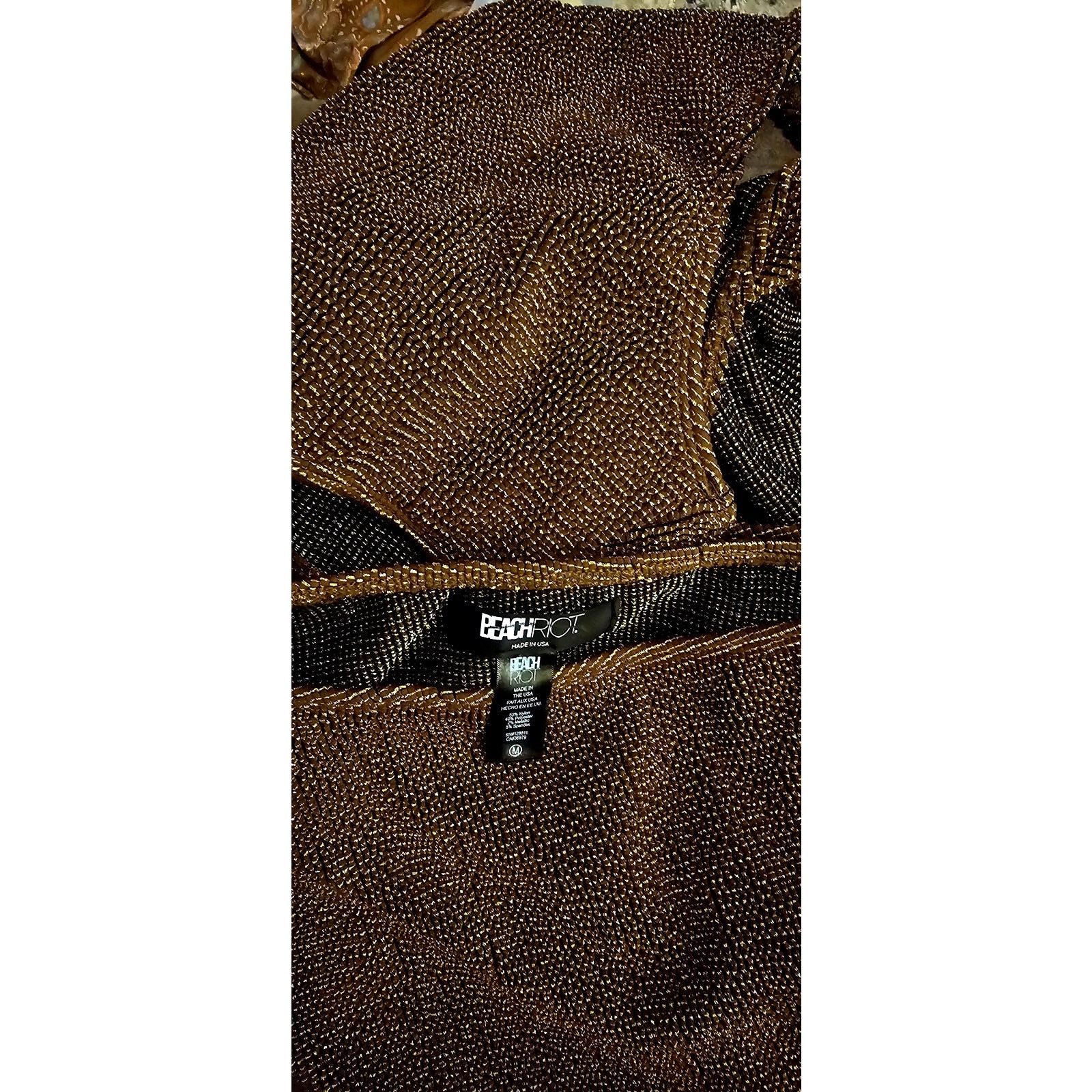 Beach Riot New Ritzy Celine One-Piece $170 M/L Brown Metallic Size L / US 10 / IT 46 - 4 Thumbnail