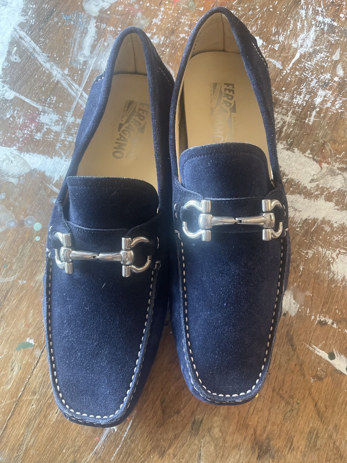 Salvatore Ferragamo Ferragamo blue suede driving moccasin Size US 10 / EU 43 - 1 Thumbnail