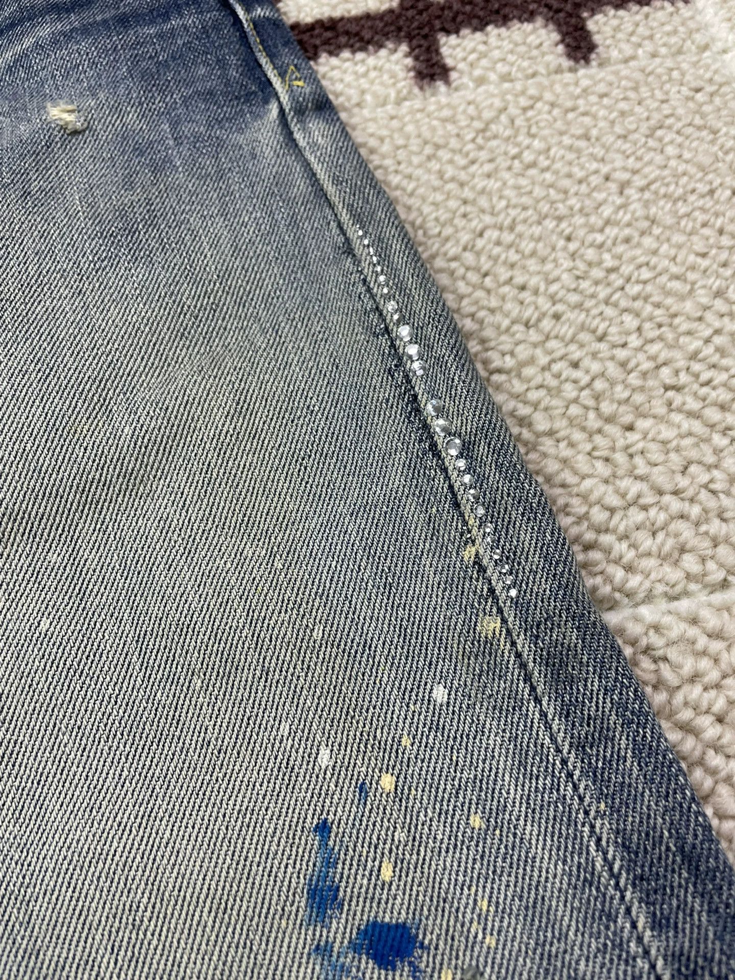 Vanquish VANQUISH x FRAGMENT Distressed Jeans Yellow Wash Splatter Size US 30 / EU 46 - 4 Thumbnail