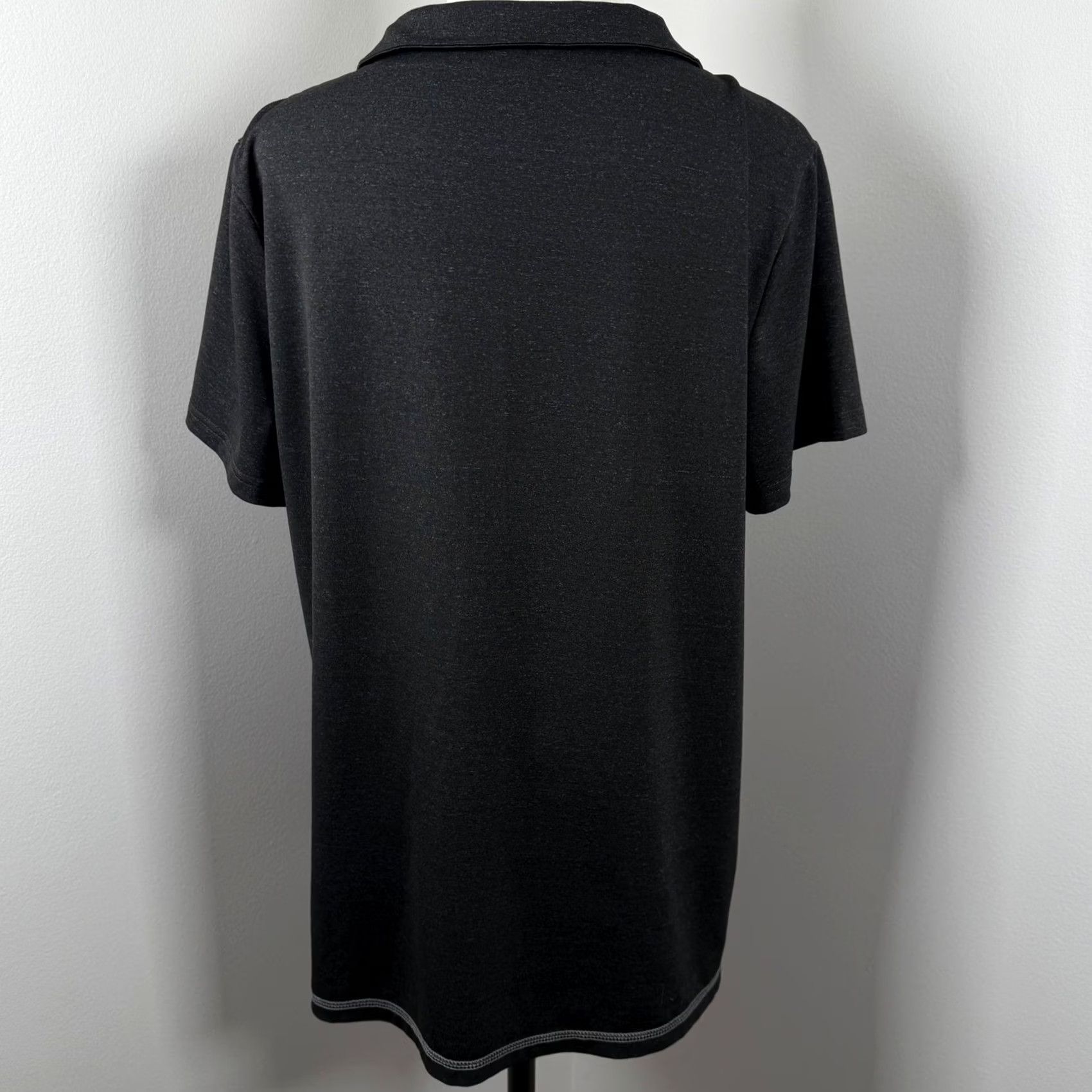 Vintage Miss Fortune Polo Shirt V-Neck Short Sleeve Womens XL Charcoal Gray Heathered Breathable Golf Activewear EUC Size XL / US 12-14 / IT 48-50 - 3 Thumbnail