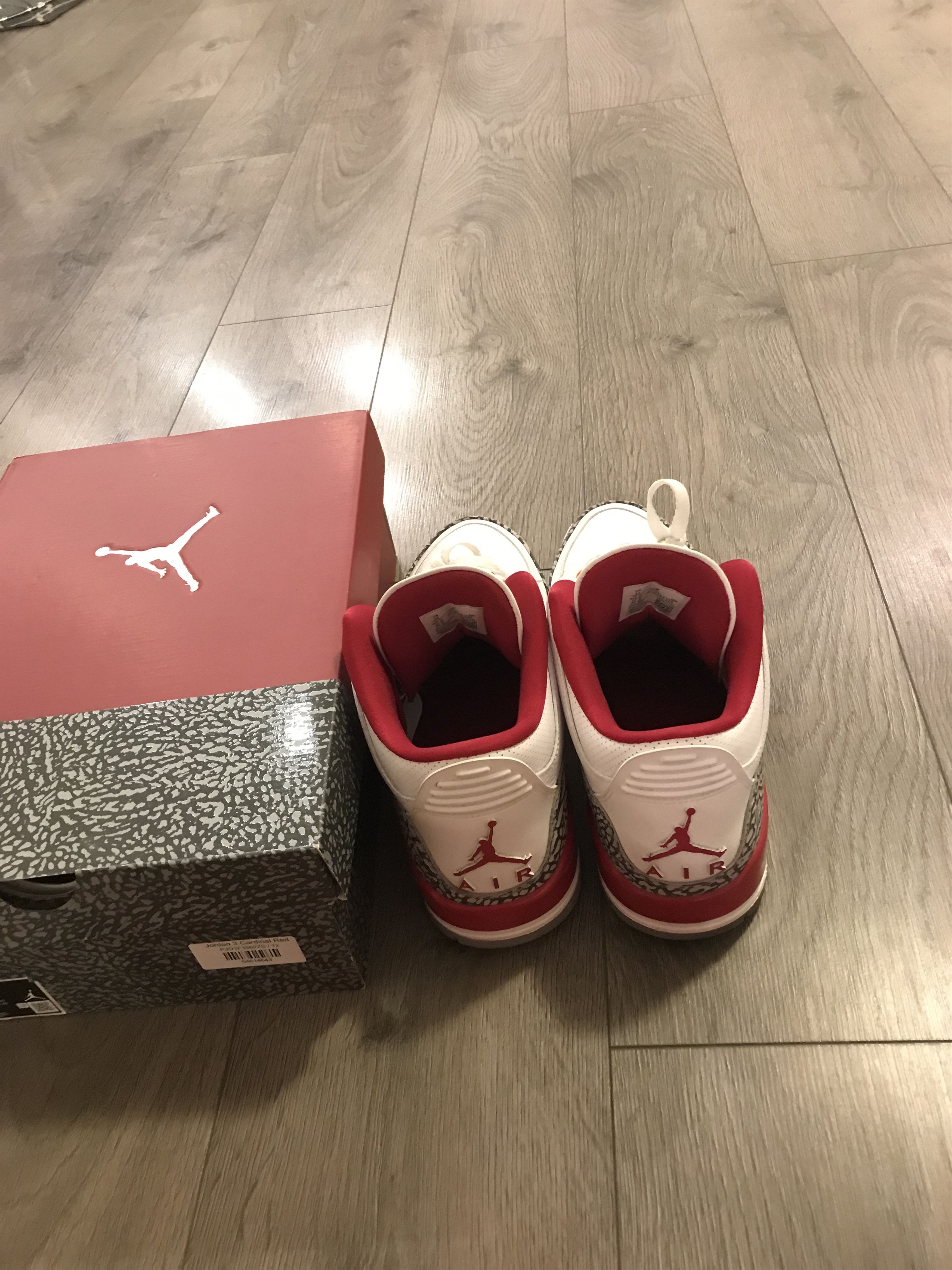 Jordan Brand Jordan 3 Retro Cardinal Red Size US 12 / EU 45 - 4 Thumbnail