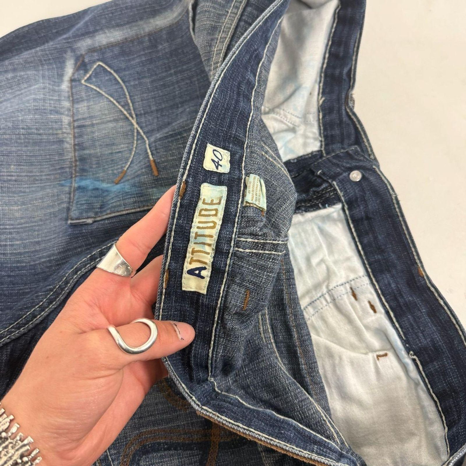 Japanese Brand × Le Grande Bleu (L.G.B.) × Vintage Vintage y2k dark wash grunge archive faded baggy rare jeans Size US 38 / EU 54 - 6 Thumbnail