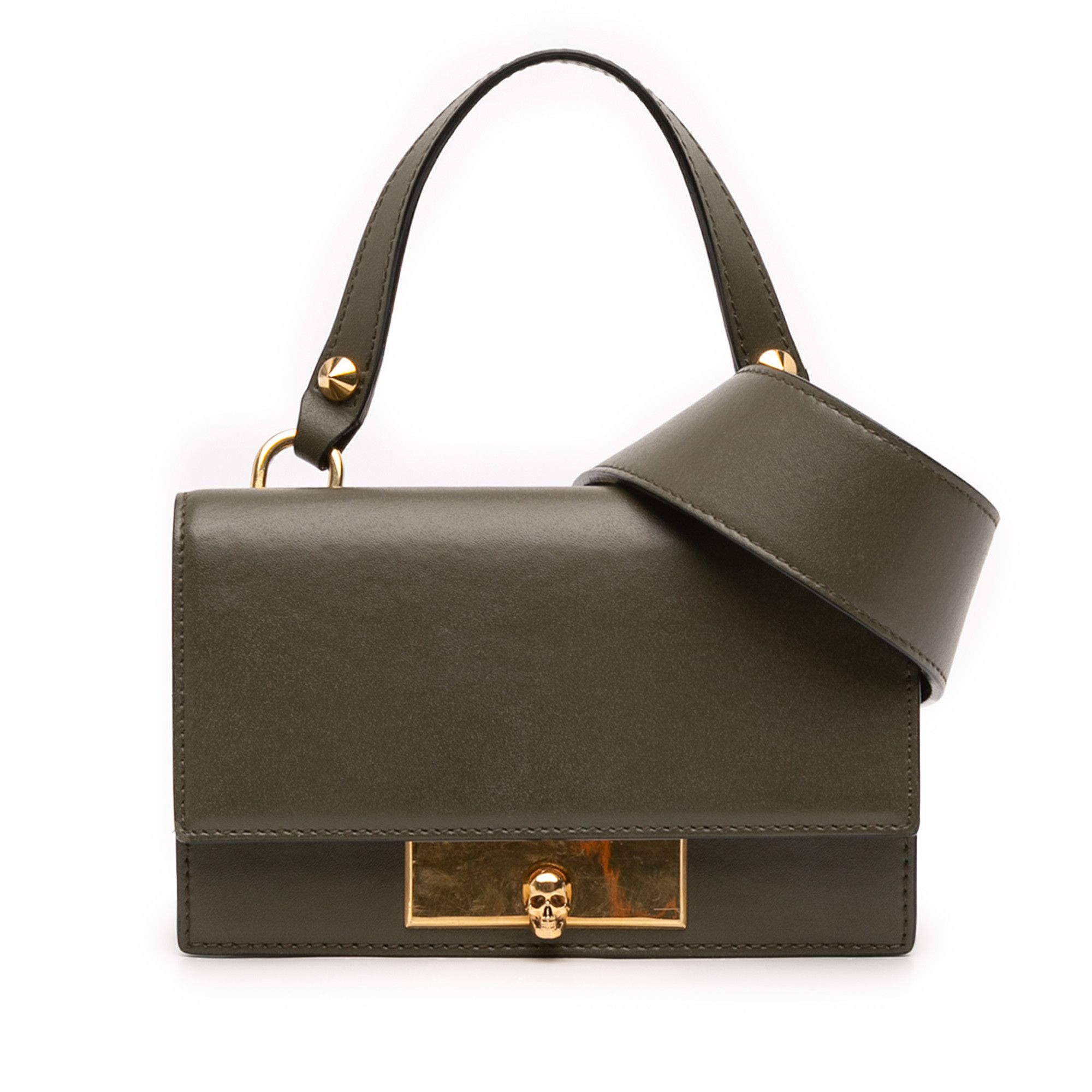 Alexander McQueen Alexander McQueen Mini Leather Skull Lock Top Handle Bag Size ONE SIZE - 1 Thumbnail