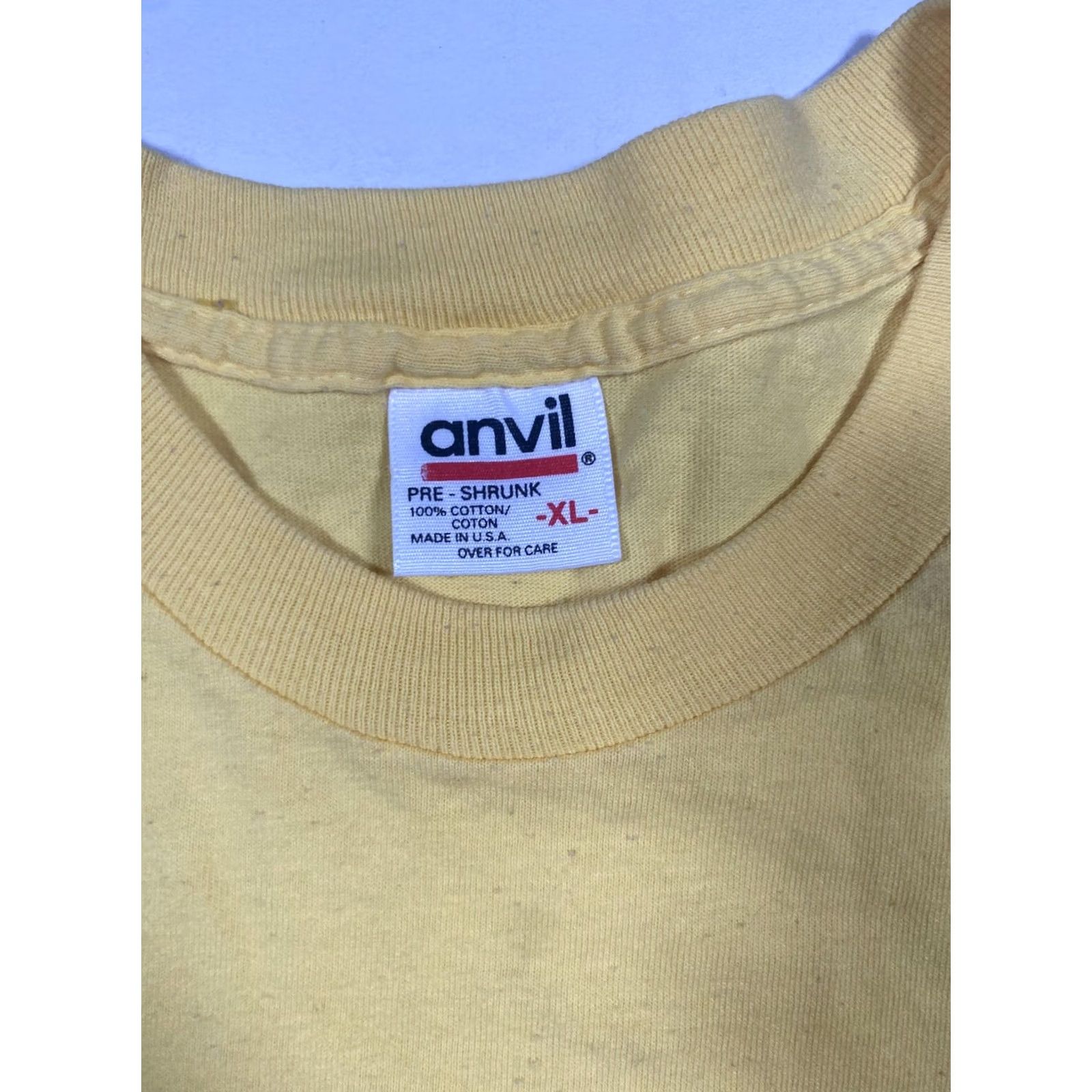Anvil VINTAGE Anvil Tennessee Shirt Mens XL Yellow Embroidered Souvenir Tee Made USA Size US XL / EU 56 / 4 - 3 Thumbnail