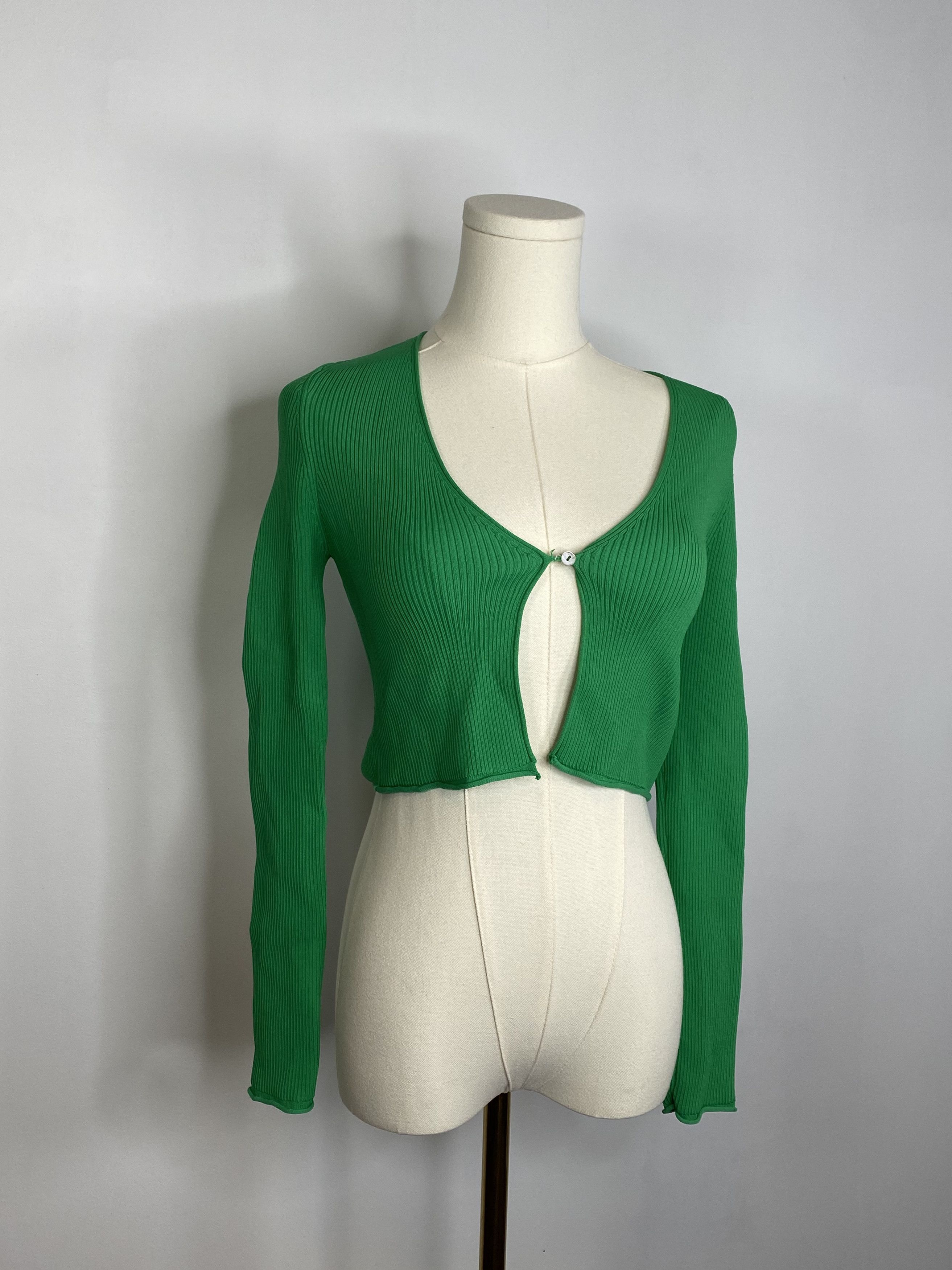 Zara Zara - Green Knit Cardigan Size S / US 4 / IT 40 - 1 Thumbnail