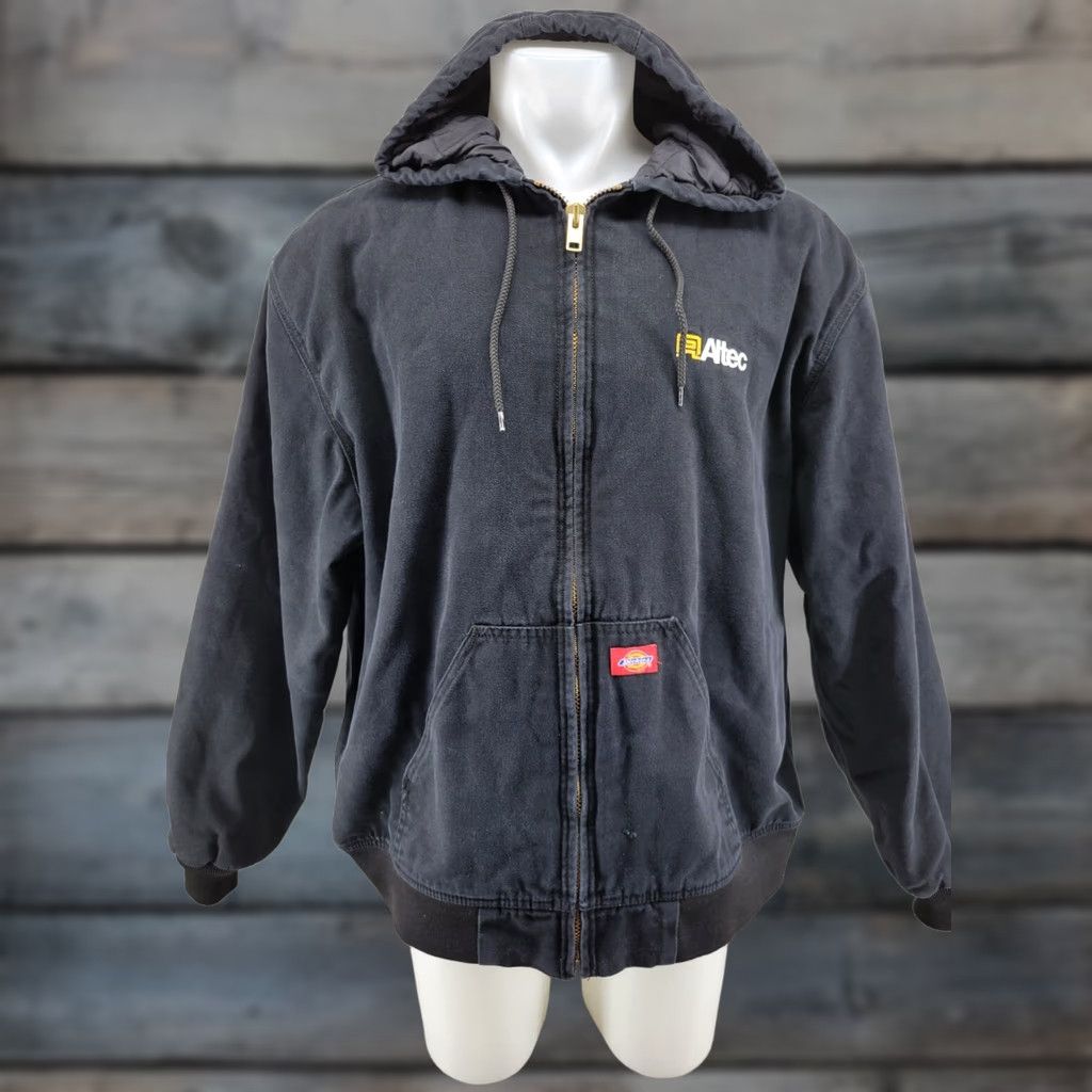 Dickies VINTAGE Dickies Jacket Canvas Hooded Quilted Lined Heavyweight 2XL Black Mens Regular Zip Short Size US XXL / EU 58 / 5 - 1 Thumbnail