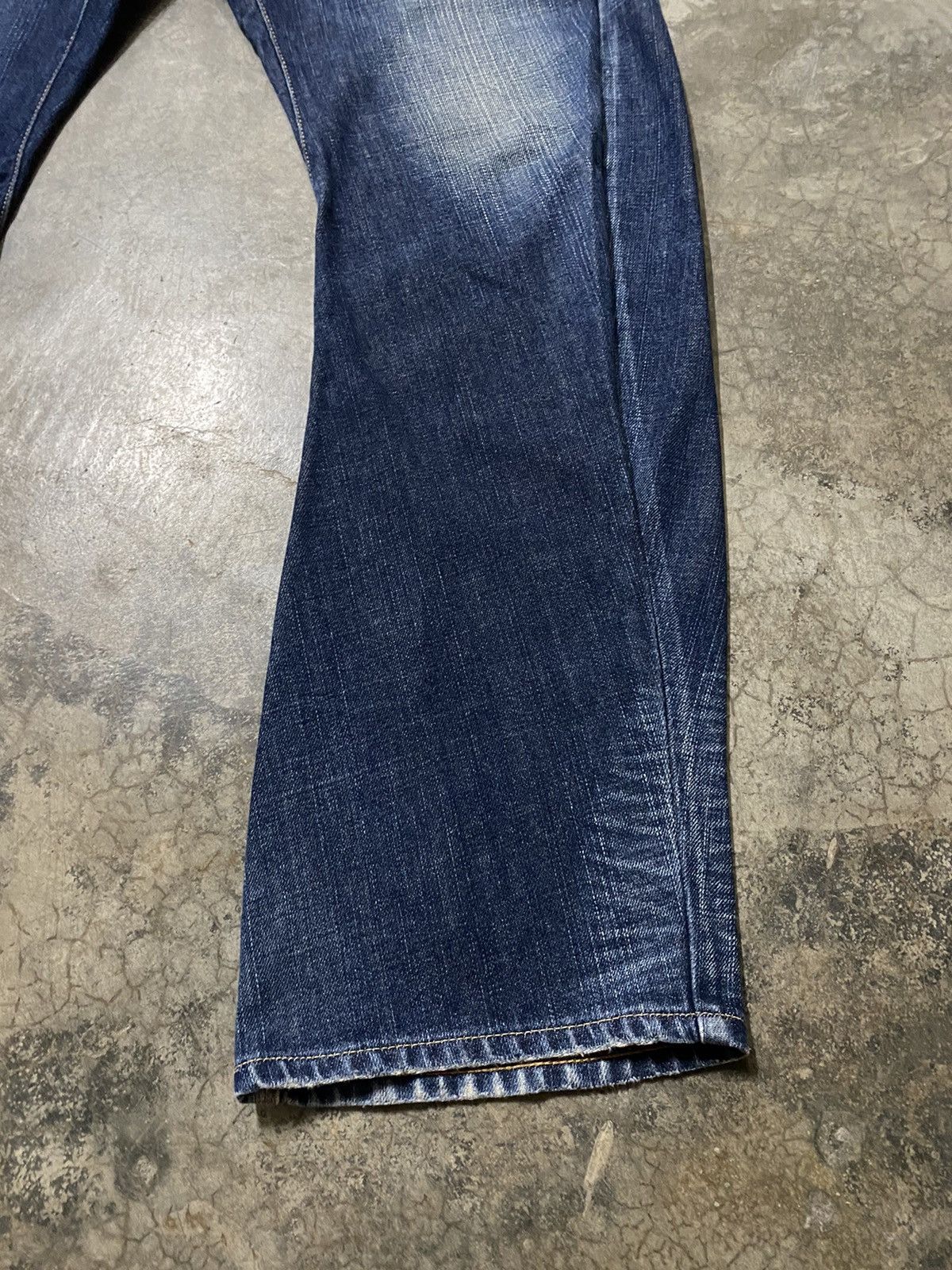 Edwin × Hysteric Glamour × Tornado Mart Baggy Jeans Japanese Edwin Crossbones Distressed Jeans Size US 34 / EU 50 - 8 Thumbnail