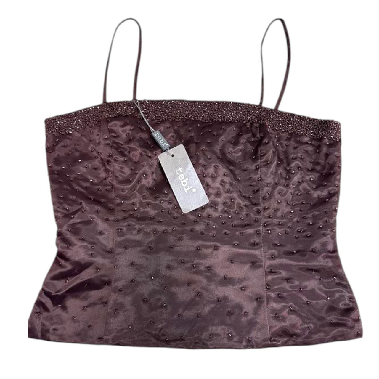 Other Beaded cami brown color sz S/M pit to pit 43 cm Size S / US 4 / IT 40 - 1 Thumbnail