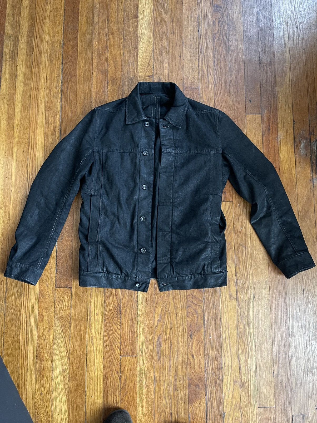 Rick Owens Drkshdw RICK OWENS Wax Denim Jacket | Grailed