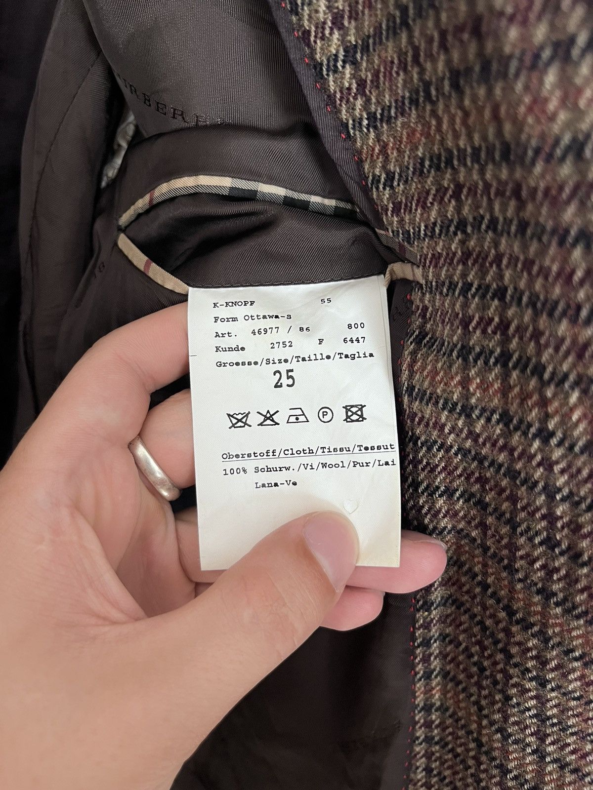 Burberry Rare!! Vintage Burberry London Checkered Wool blazer SZ 25 Size 44R - 10 Thumbnail