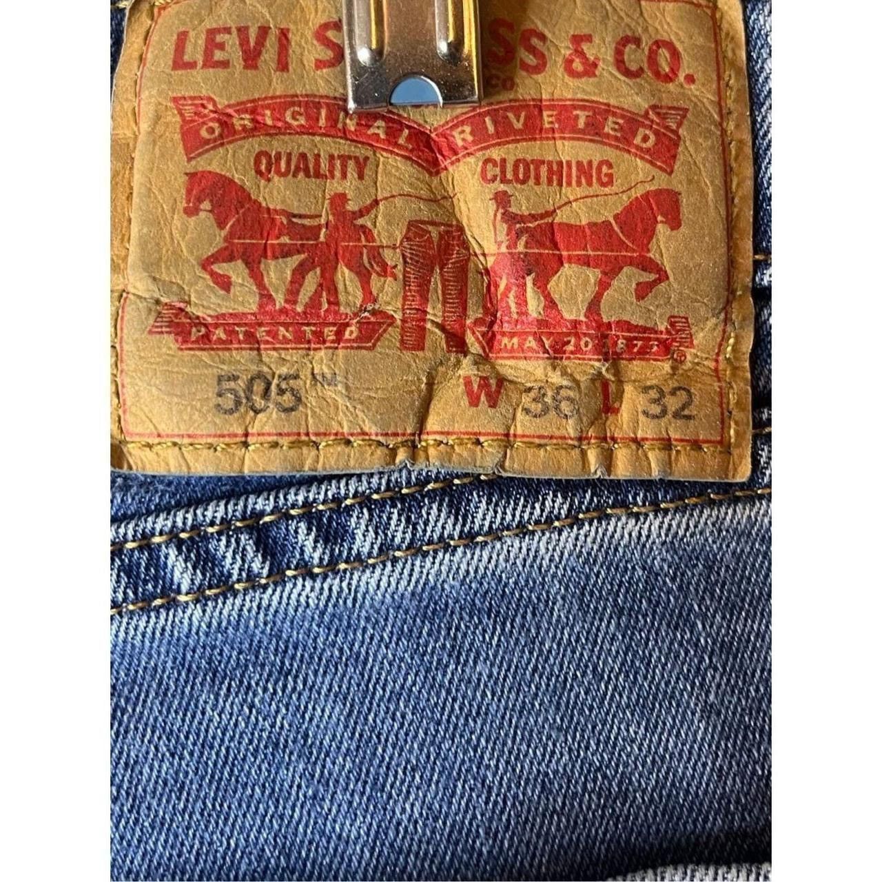 Levi's Levi’s 505 Classic Fit Straight Leg Men’s Blue Jeans Sz 36 Size US 36 / EU 52 - 4 Thumbnail