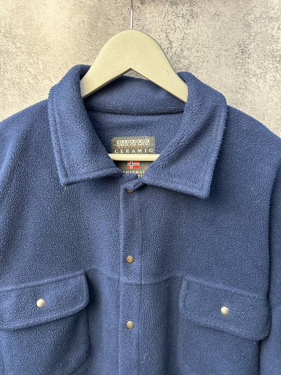 Napapijri × Vintage Napapijri Fleece Overshirt Ceramic Fibre Button Jacket Italy Size US XL / EU 56 / 4 - 5 Thumbnail