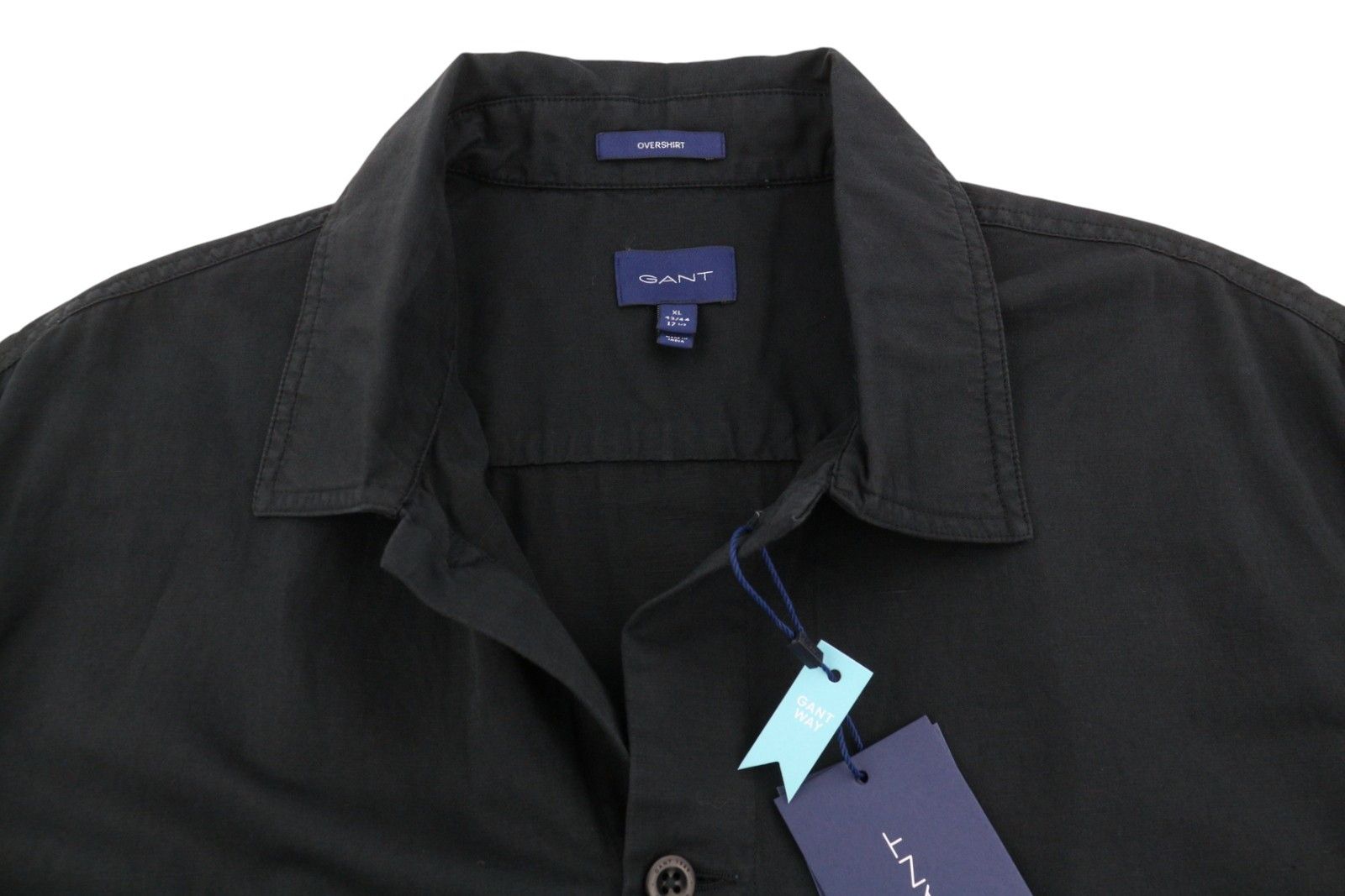 Gant GMNT DYED OVERSHIRT XL Black Linen Blend Button 87520 Size US XL / EU 56 / 4 - 4 Thumbnail