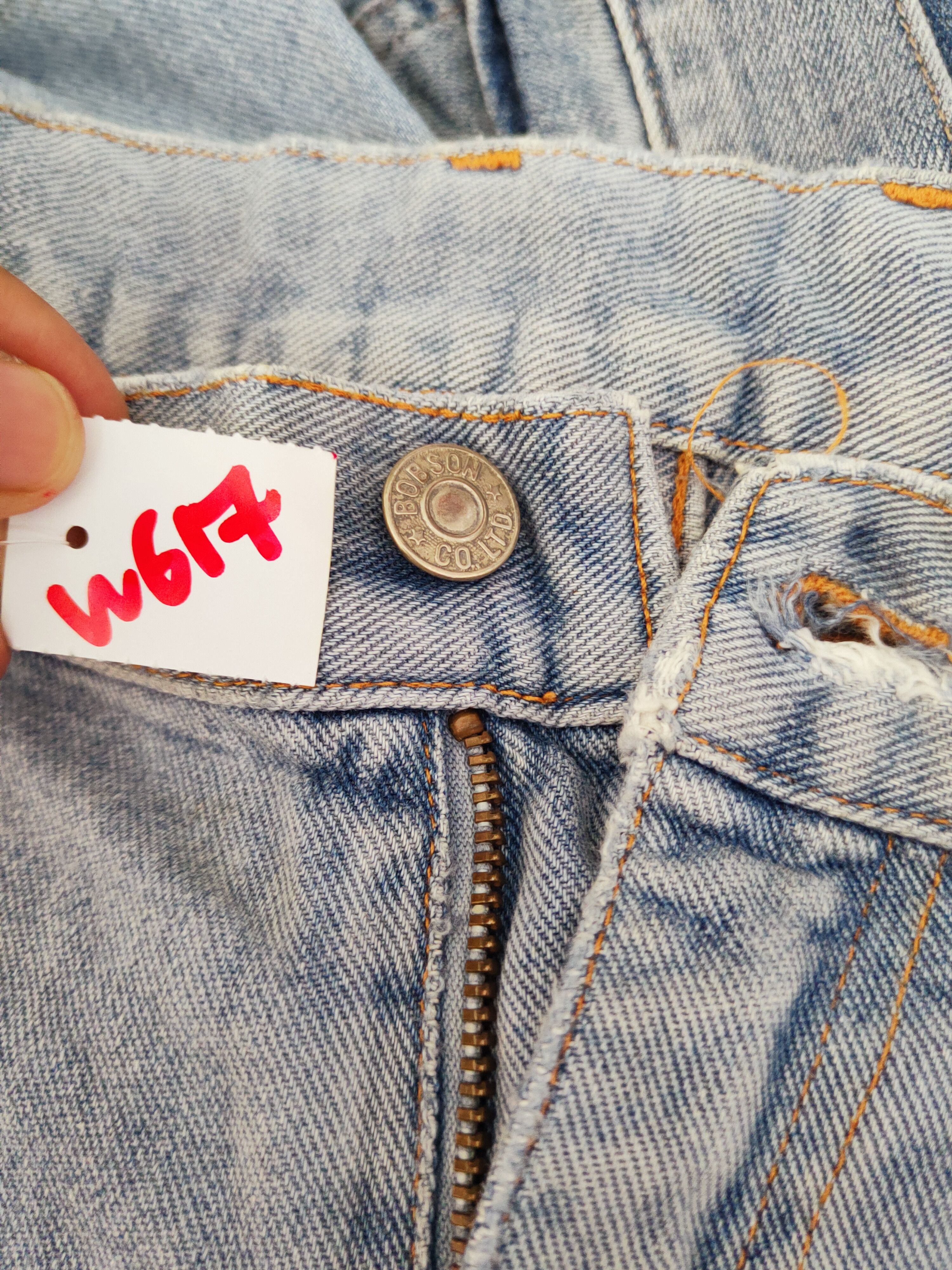 Japanese Brand Bobson Blue Distressed Ripped Jeans #W617 Size US 38 / EU 54 - 18 Thumbnail