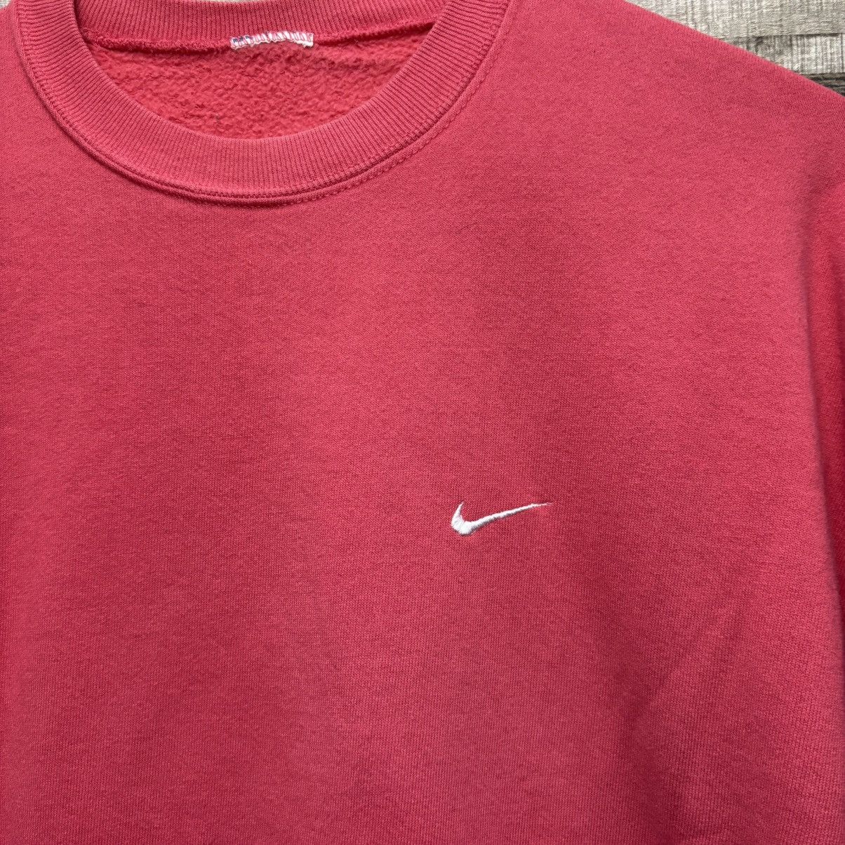 Nike Vintage 1990s Red Nike Crewneck Mini Swoosh Size US M / EU 48-50 / 2 - 2 Thumbnail