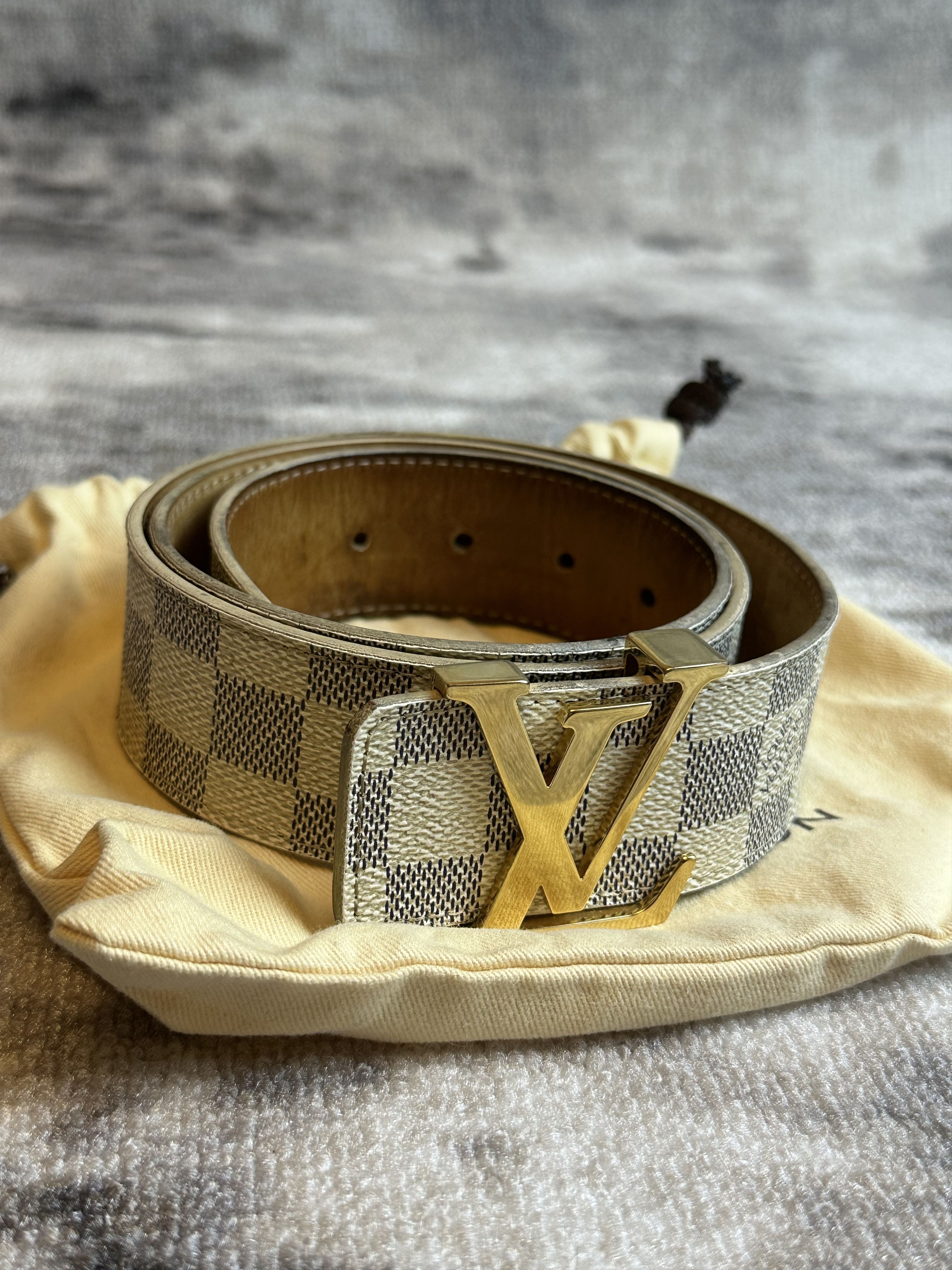 Louis Vuitton ホワイト ベルト 名東】ルイヴィトン サンチュール ドゥブルトゥール ベルト