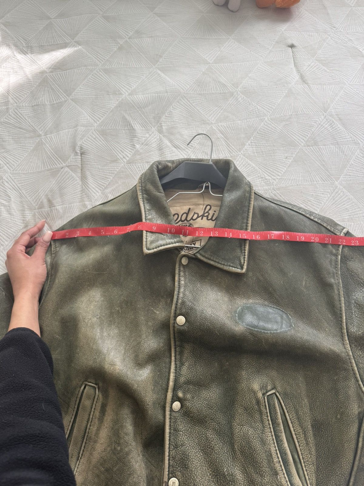 NFL Vintage Redskins Paris Green Leather Varsity Baseball Jacket Size US XL / EU 56 / 4 - 10 Thumbnail