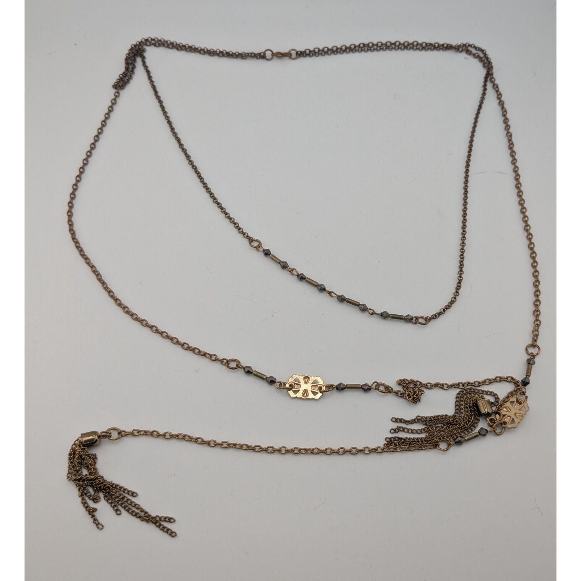 Other Bohemian Copper Tone Chain Tassel Necklace Design Size ONE SIZE - 3 Thumbnail
