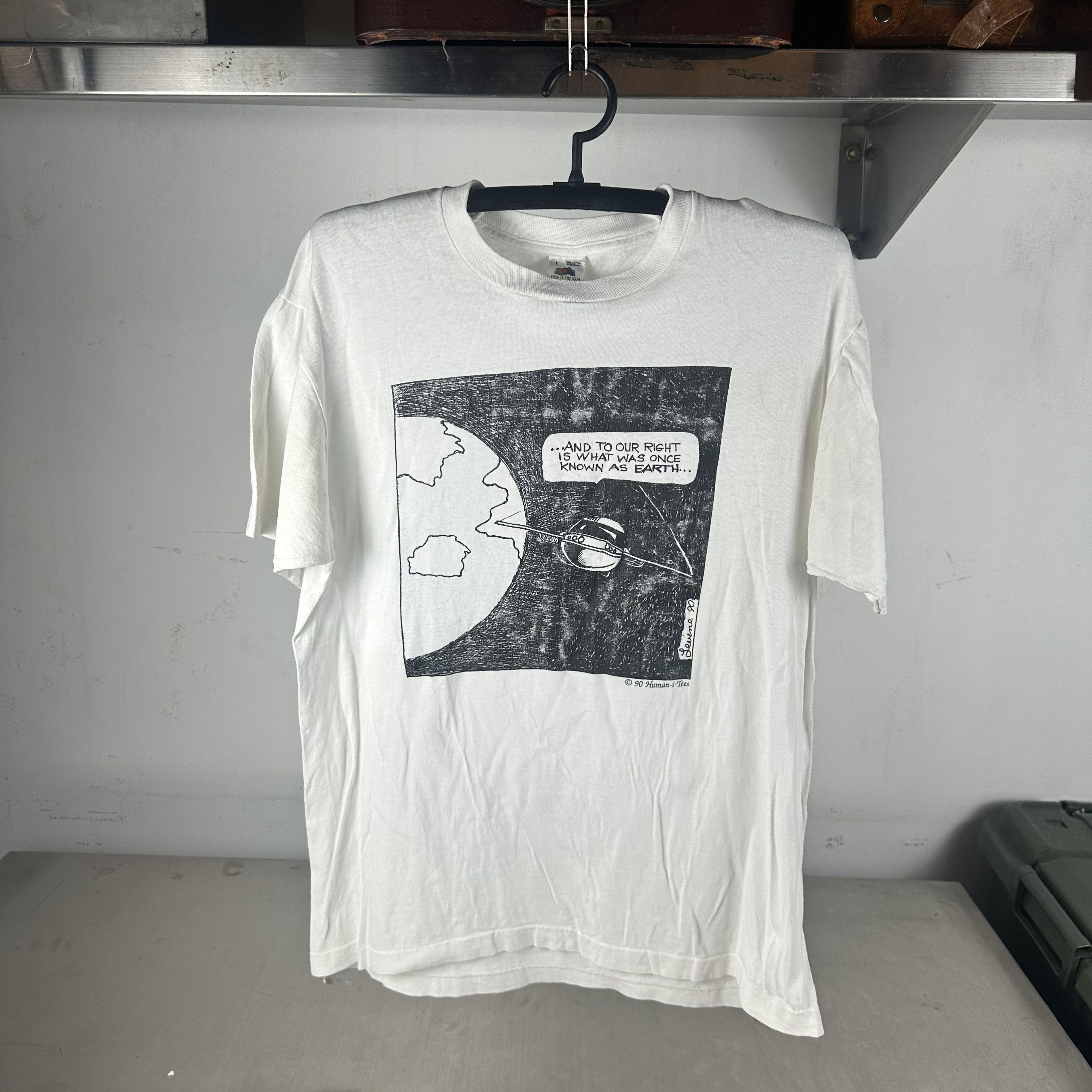 Vintage ​​​​1990 And to Our Right is What Was Once Known Earth Tee Size US L / EU 52-54 / 3 - 1 Thumbnail