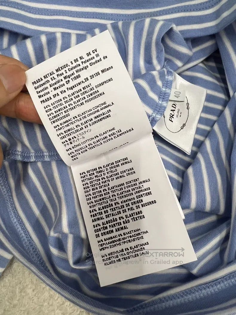 Prada Prada Blue and white striped short T-shirt Size XS / US 0-2 / IT 36-38 - 7 Thumbnail