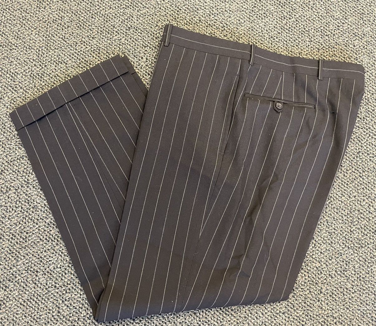 Polo Ralph Lauren × Vintage 3-button Striped Wool Twill Suit Size 46R - 10 Thumbnail