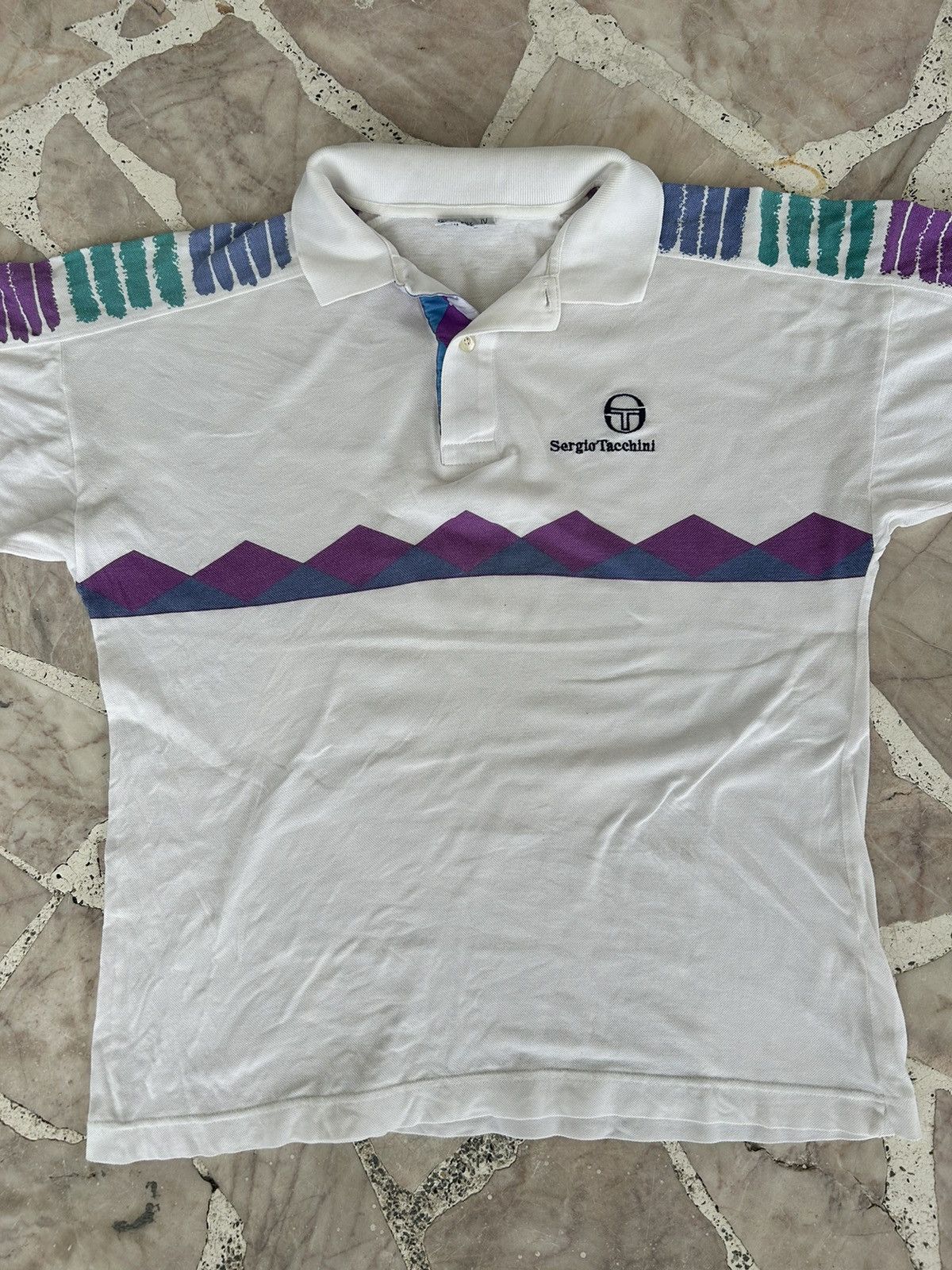 Sergio Tacchini Vintage sergio tacchinio White polo Tee Size US S / EU 44-46 / 1 - 3 Thumbnail