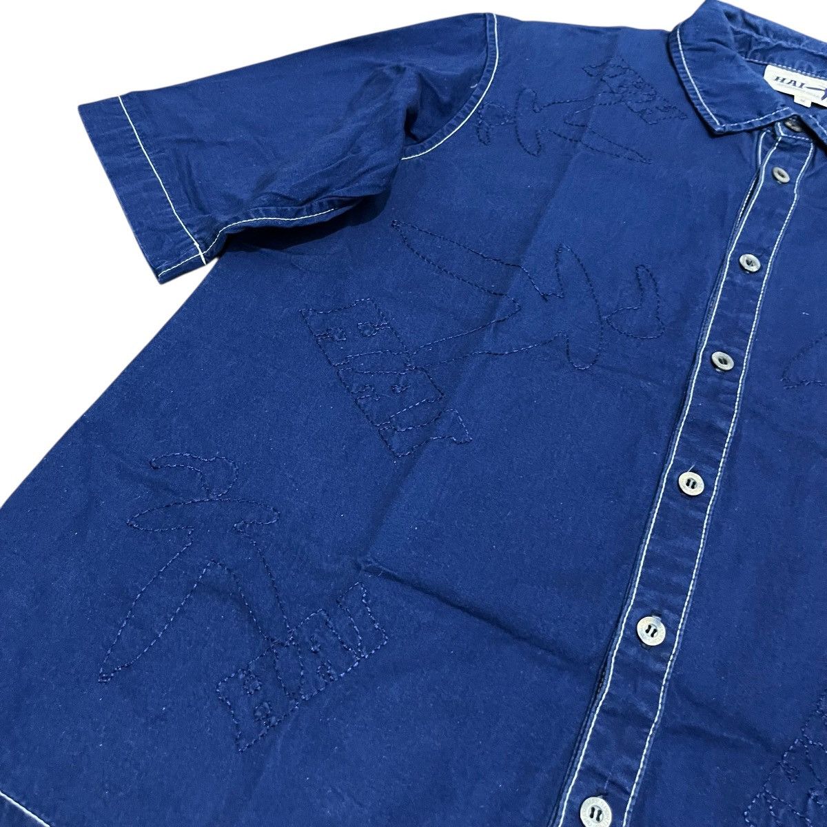Issey Miyake HAI SPORTING GEAR INDIGO Embroidery Shirt Japanese Brand Size US M / EU 48-50 / 2 - 3 Thumbnail