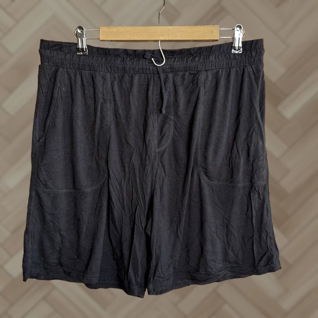 Vintage Little Sleepies Sleep Shorts Men's 2XL Black Viscose Bamboo Lightweight Drawstring Regular Size US 39 - 1 Thumbnail