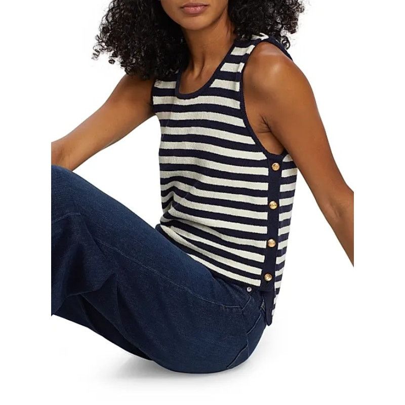 Frame Frame Women Navy Nautical Mariner Sweater Tank Top Size S Size S / US 4 / IT 40 - 5 Thumbnail