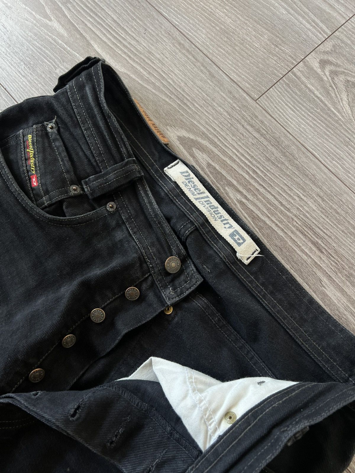 Diesel ‼️Vintage Diesel IND Ladder Baggy Black Denim Jeans‼️ Size US 33 - 22 Thumbnail