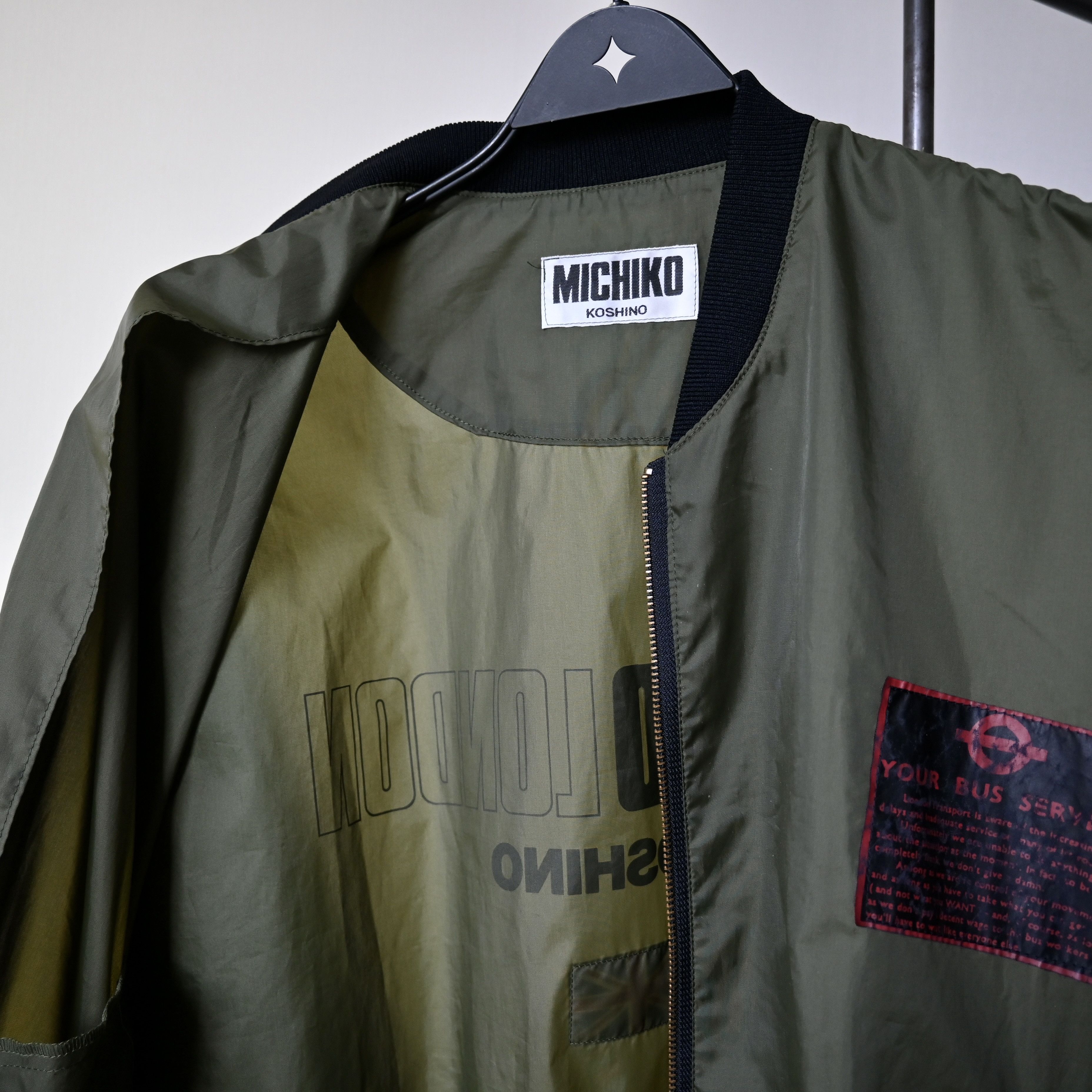 Michiko Koshino London VTG, MICHIKO LONDON Bus Service bomber jacket, olive green Size US L / EU 52-54 / 3 - 8 Thumbnail