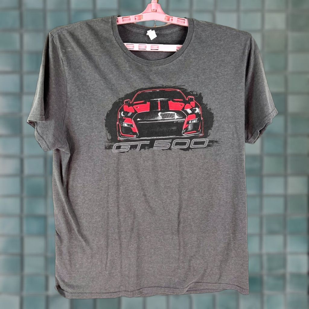 Ford Ford Mustang GT 500 T Shirt Adult XL Gray 2 Sided Graphic T Shirt Mens Cars Shirt XL Gray Mustang 500 GT Graphic 2Sided Size US XL / EU 56 / 4 - 1 Thumbnail