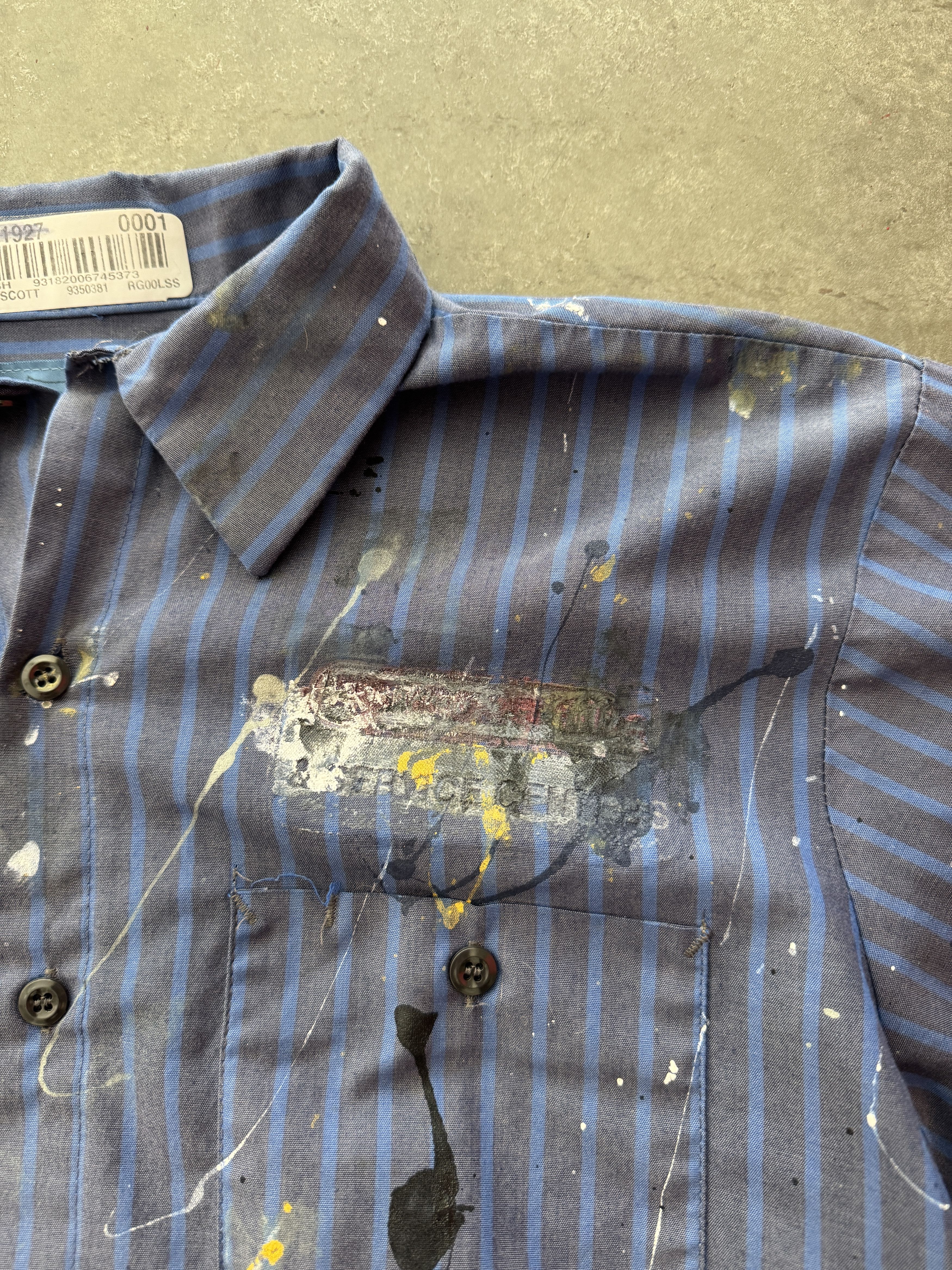 Vintage Vintage Paint Splattered Striped Work Button-Up Size US M / EU 48-50 / 2 - 3 Thumbnail