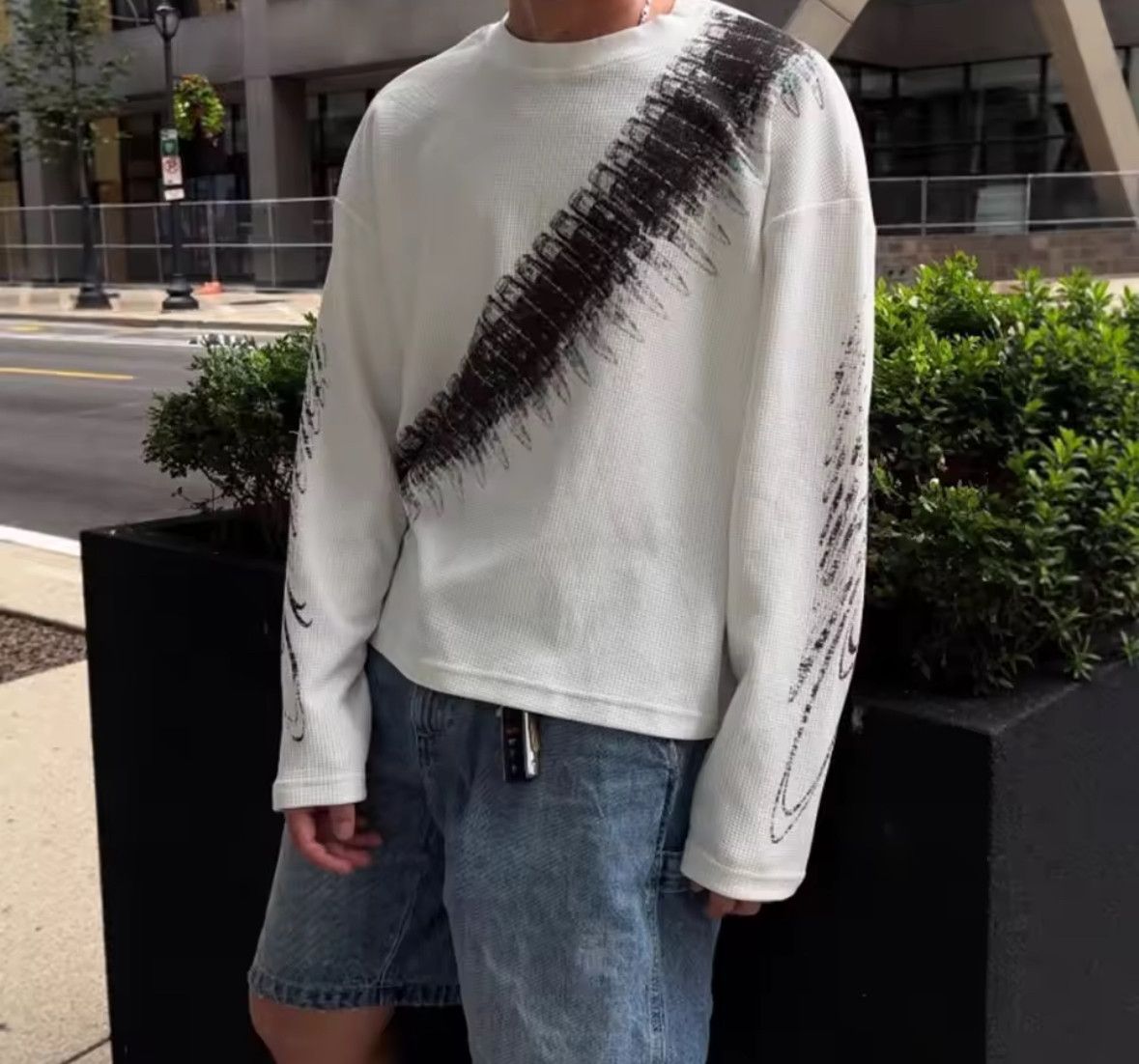Other American Street Y2K Retro Waffle Bullets Long Sleeve T-shirt Size US L / EU 52-54 / 3 - 2 Thumbnail