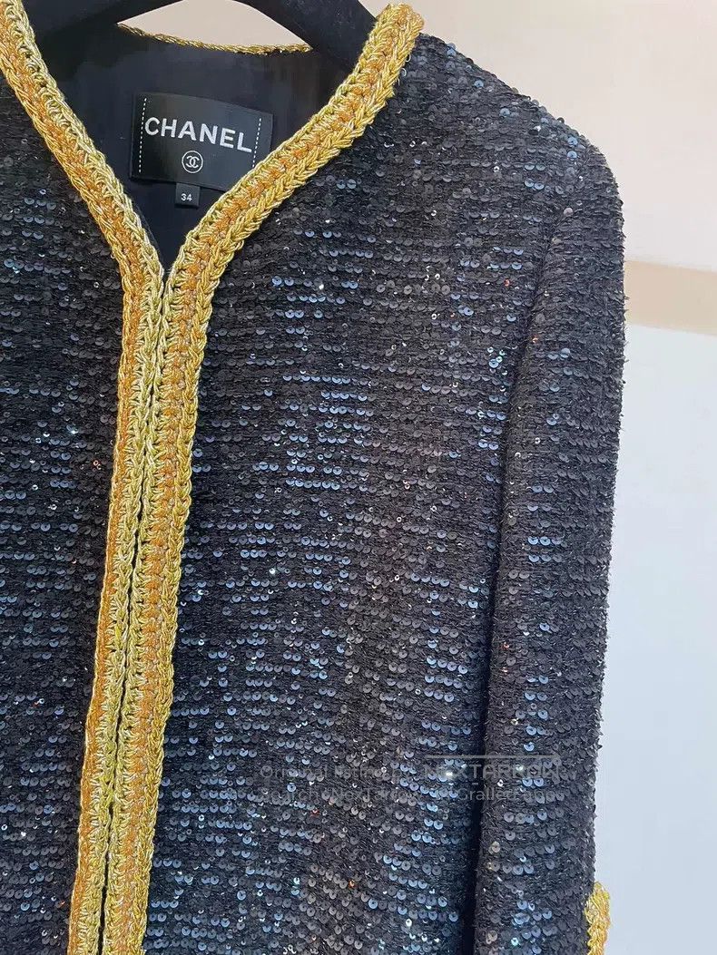 Chanel Chanel 22 Spring and Summer Show Sequin Heavy Industry Bla Size XXS / US 00 / IT 34 - 2 Thumbnail