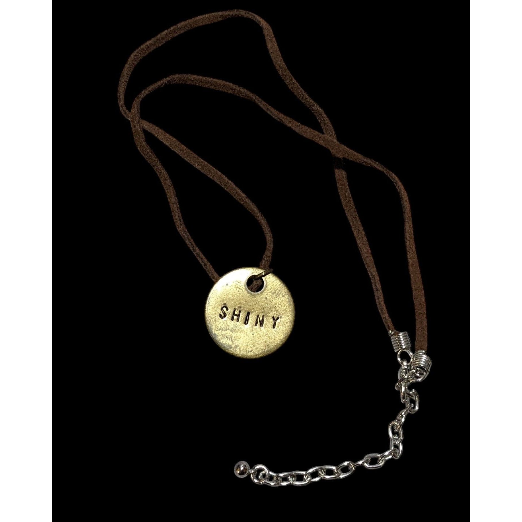 Other Handmade Gold Shiny Stamped Pendant Necklace Size ONE SIZE - 2 Thumbnail