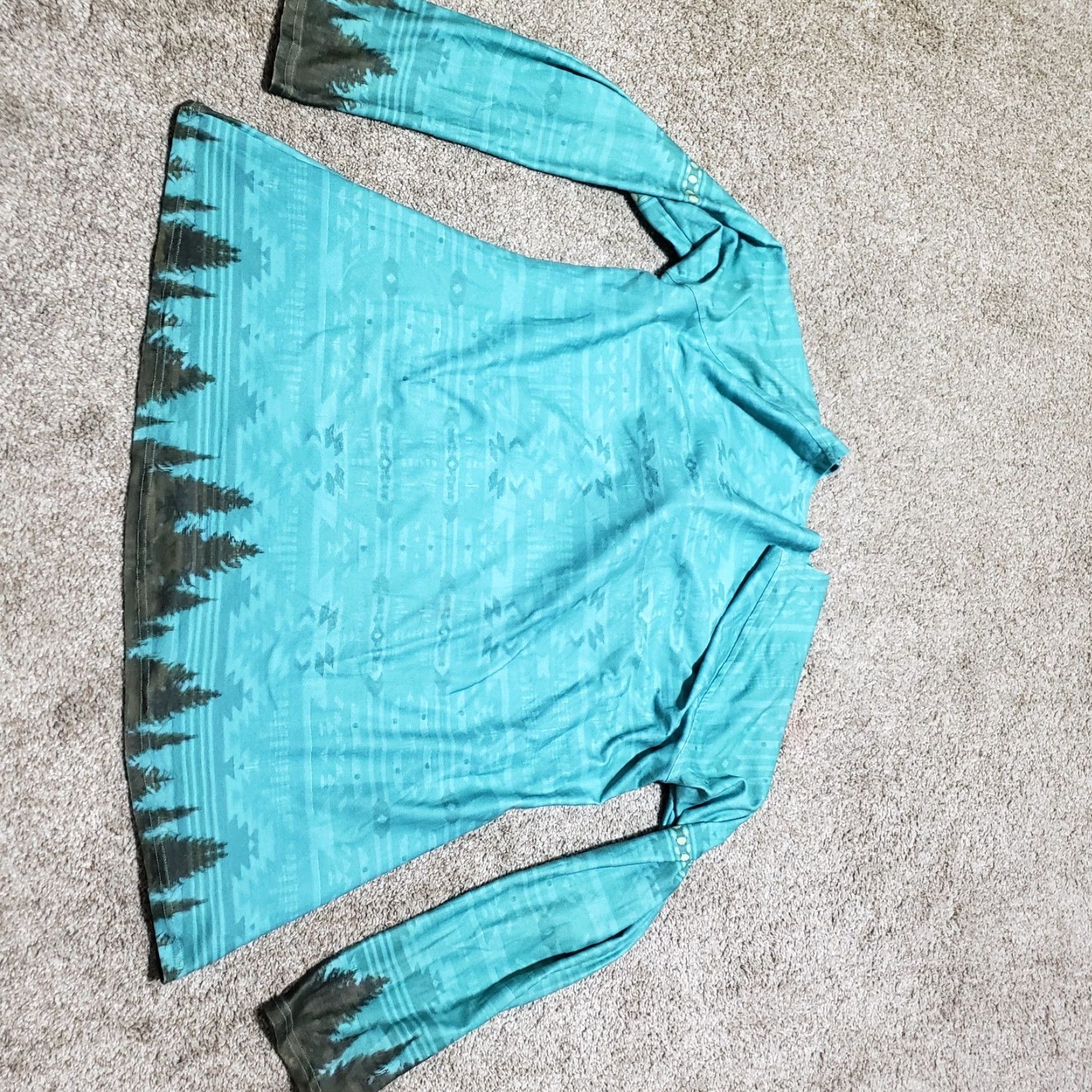 Vintage Blue Aztec Pattern Shirt Zipper Long Sleeve Adult Women M Medium Blue Aztec Pattern Shirt Adult Women M Size M / US 6-8 / IT 42-44 - 7 Thumbnail