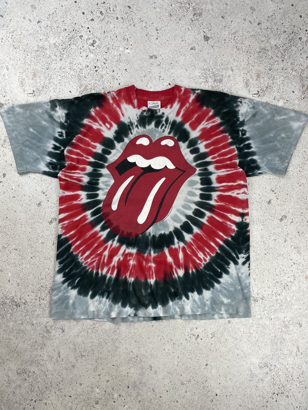 Vintage Rolling Stones band tee offers 00s Tye dye concert tour promo merch large Y2K