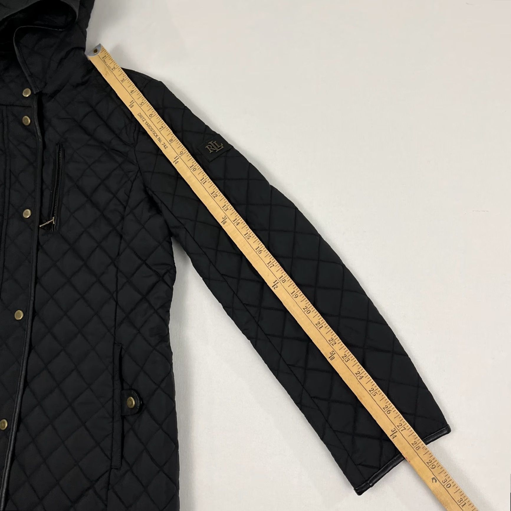 Ralph Lauren Lauren Ralph Lauren Jacket PL Black Quilted Hooded Faux Leather Trim Womens Size L / US 10 / IT 46 - 6 Thumbnail