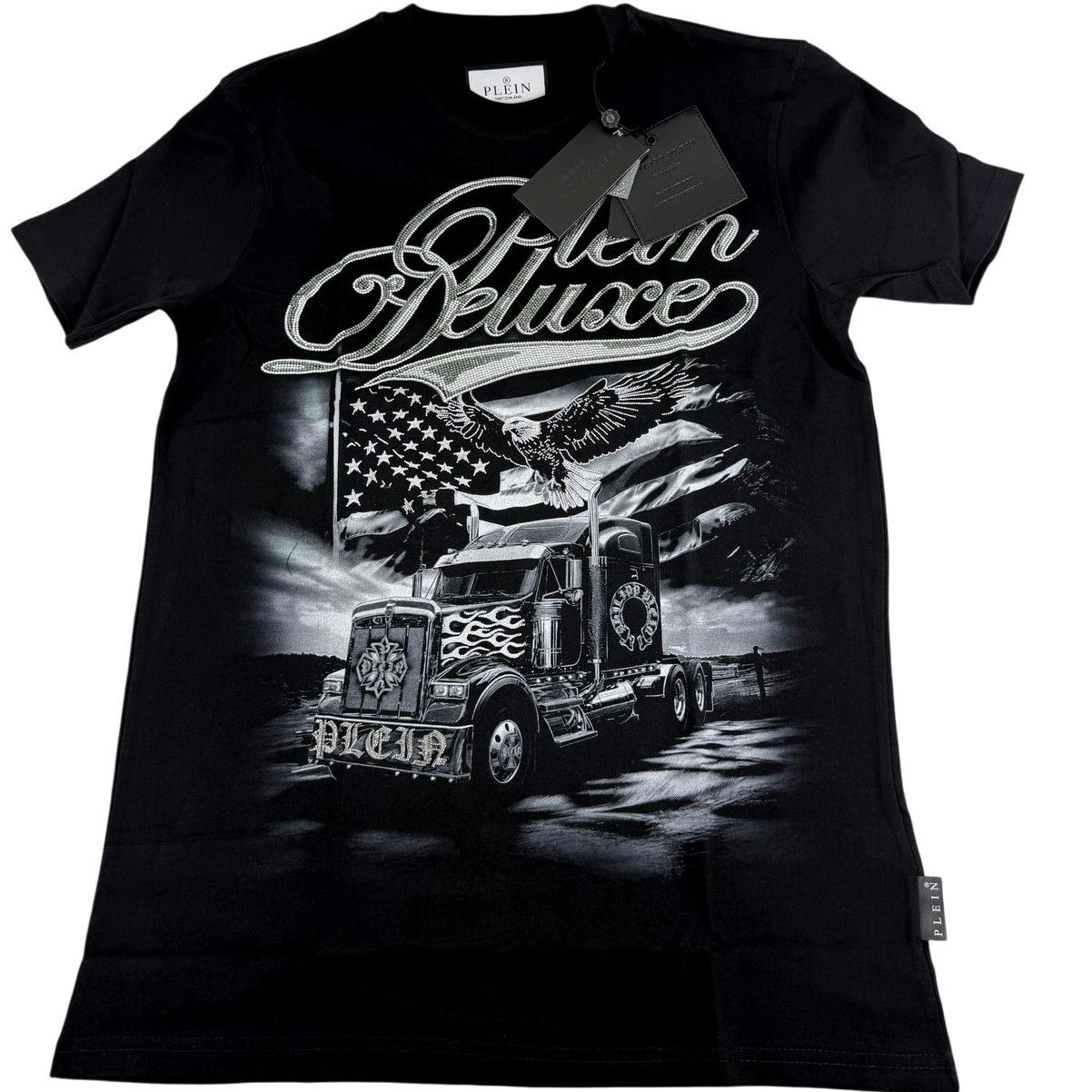 Philipp Plein Philipp Plein Black Plein Truck Stones Round Neck T-Shirt M Size US M / EU 48-50 / 2 - 6 Thumbnail