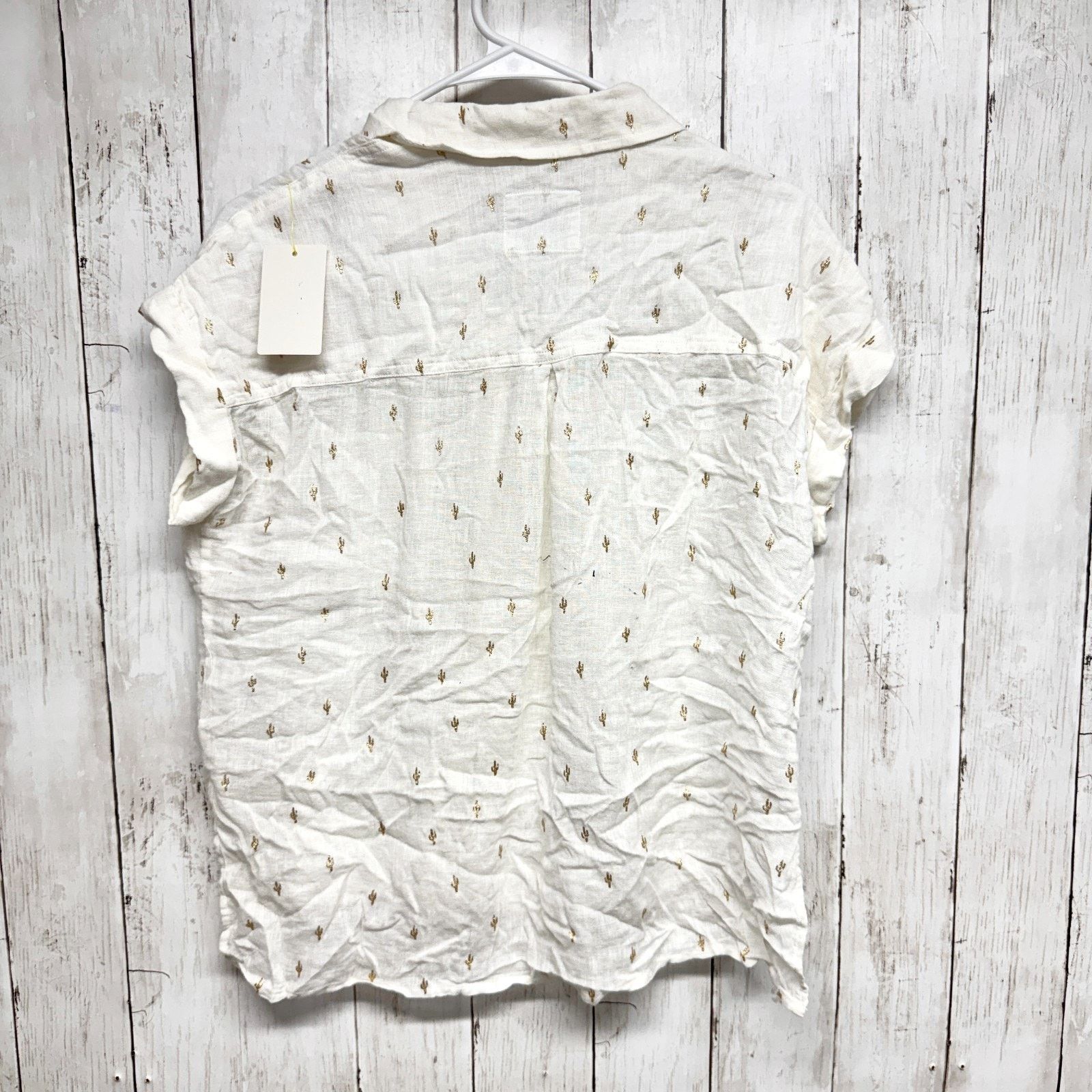 Rails Rails Size XS Linen Cactus Short Sleeve Button Down Blouse Size XS / US 0-2 / IT 36-38 - 8 Thumbnail