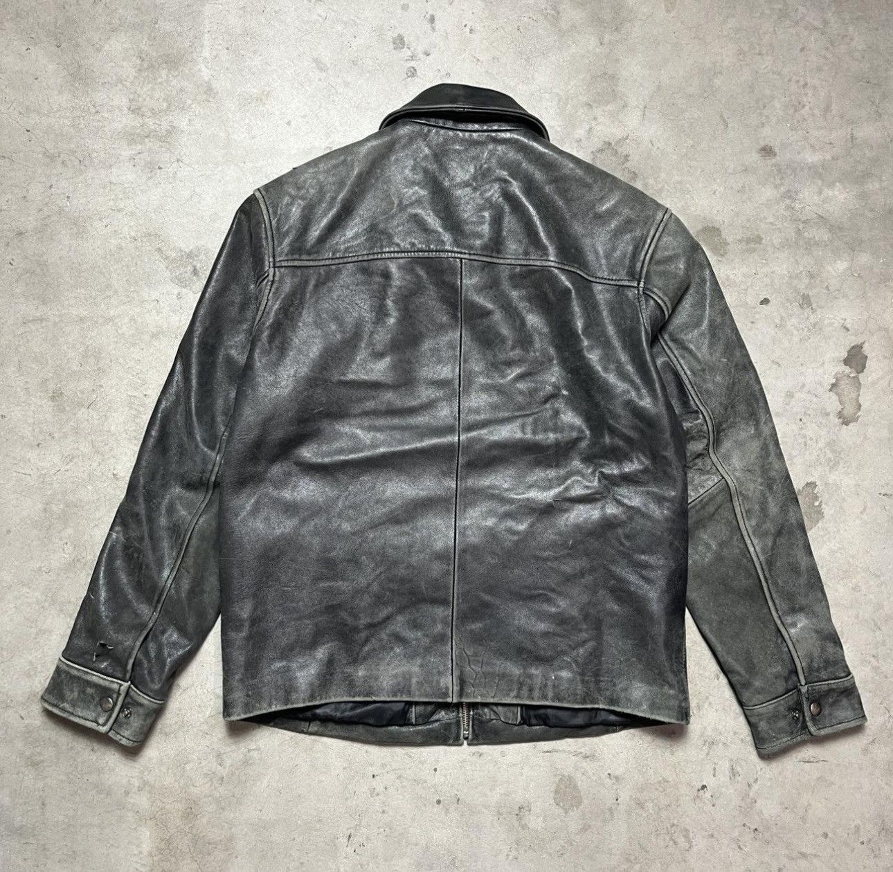 Calvin Klein CALVIN KLEIN BLACK LEATHER VINTAGE JACKET Size US M / EU 48-50 / 2 - 3 Thumbnail