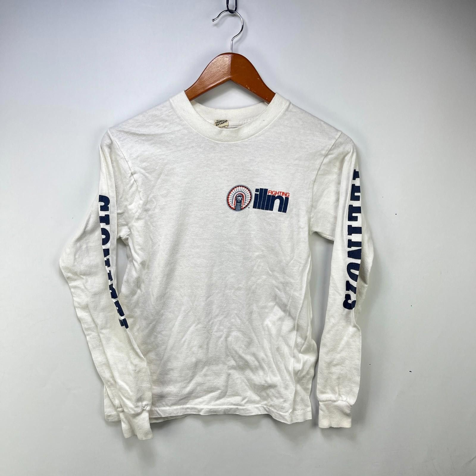 Fruit Of The Loom Vintage 80s Illinois Fighting Illini Long Sleeve Shirt Small Size ONE SIZE - 1 Thumbnail