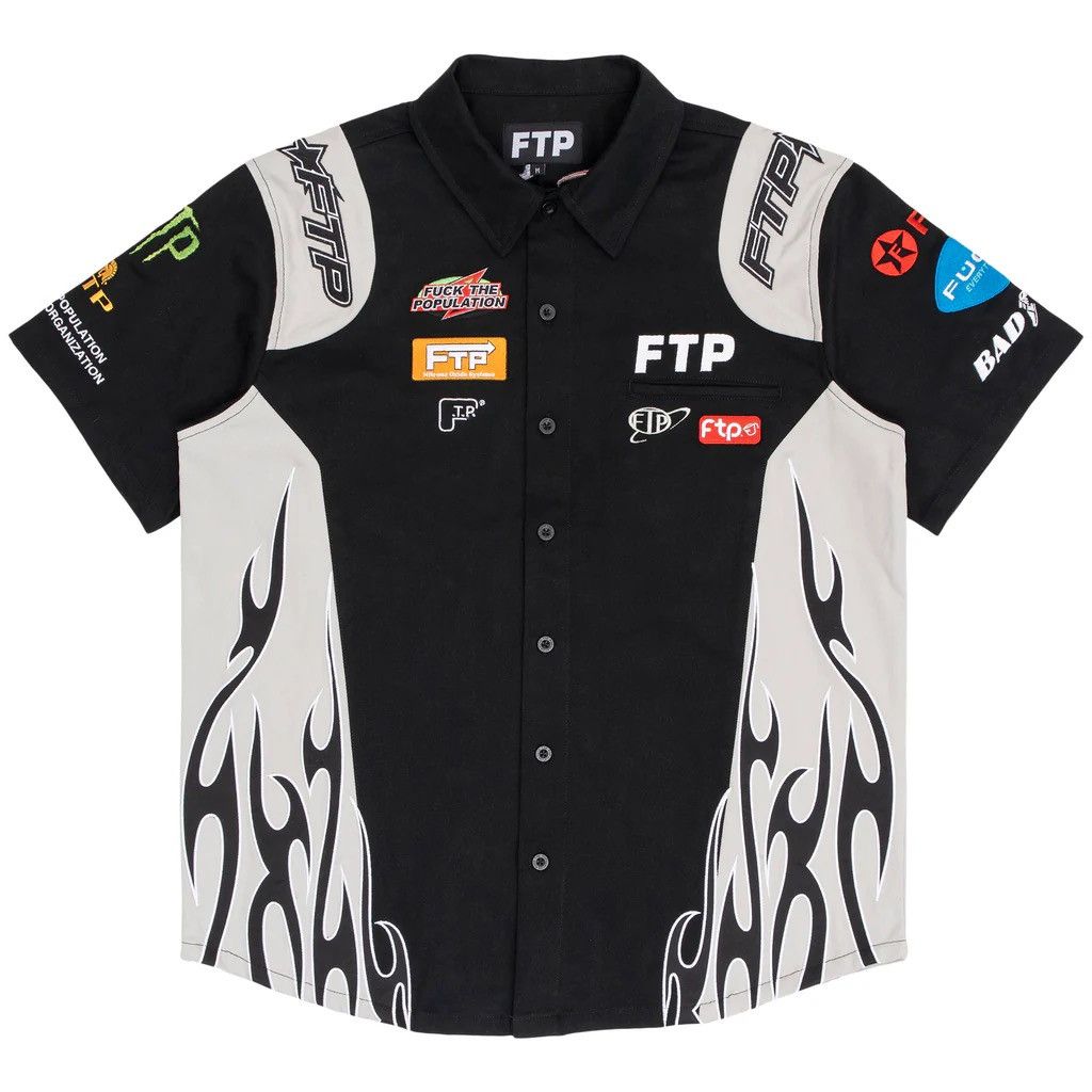 Fuck The Population FTP Raceway Button Up Shirt Black Size US M / EU 48-50 / 2 - 1 Thumbnail