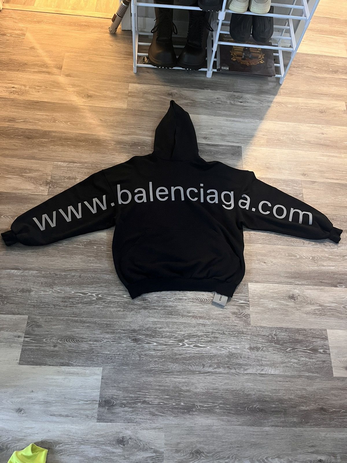Pre-owned Balenciaga Url Hoodie In Black