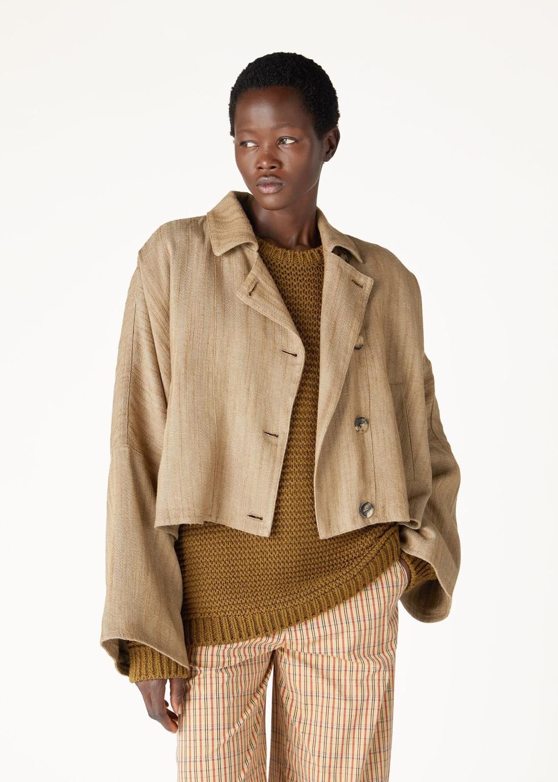 Loro Piana o1srvl11e0425 FAN6633 Jimmy Silk Jacket in Beige Size S / US 4 / IT 40 - 6 Thumbnail